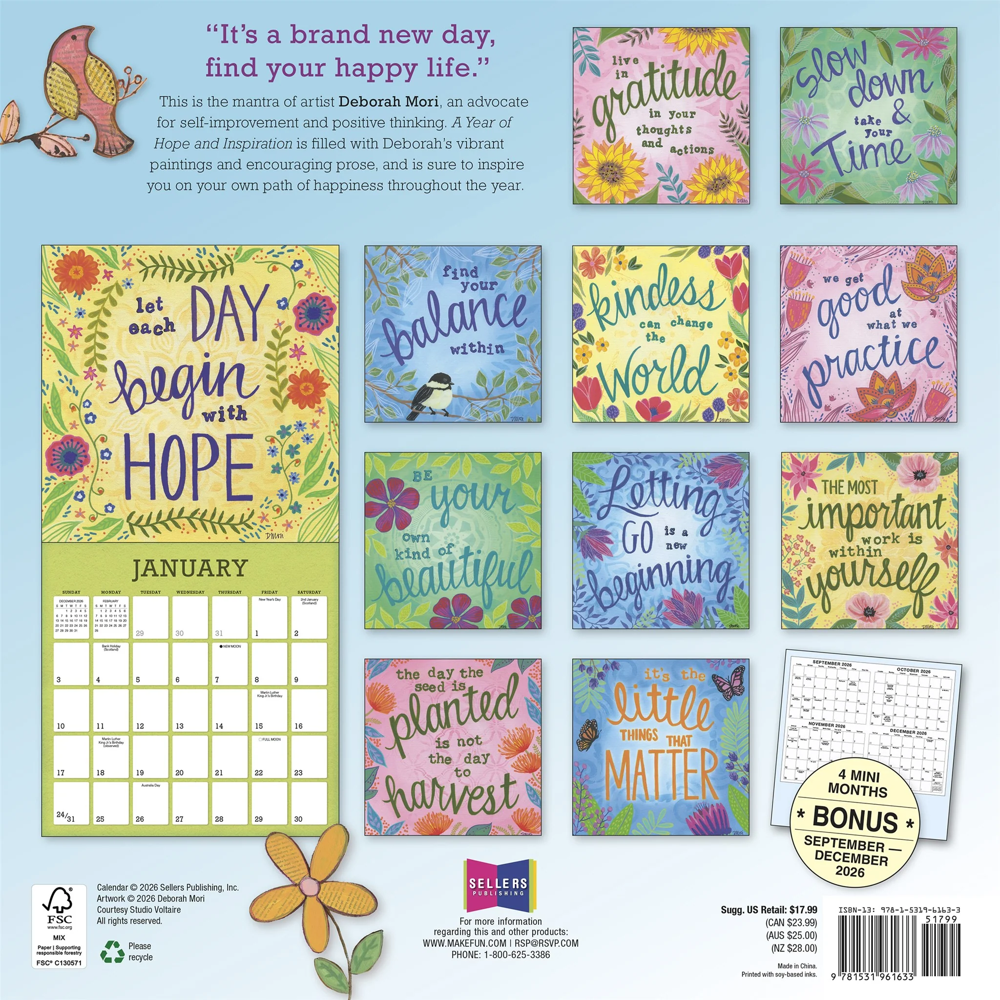 A Year of Hope and Inspiration 2027 Wall Calendar - Image 2