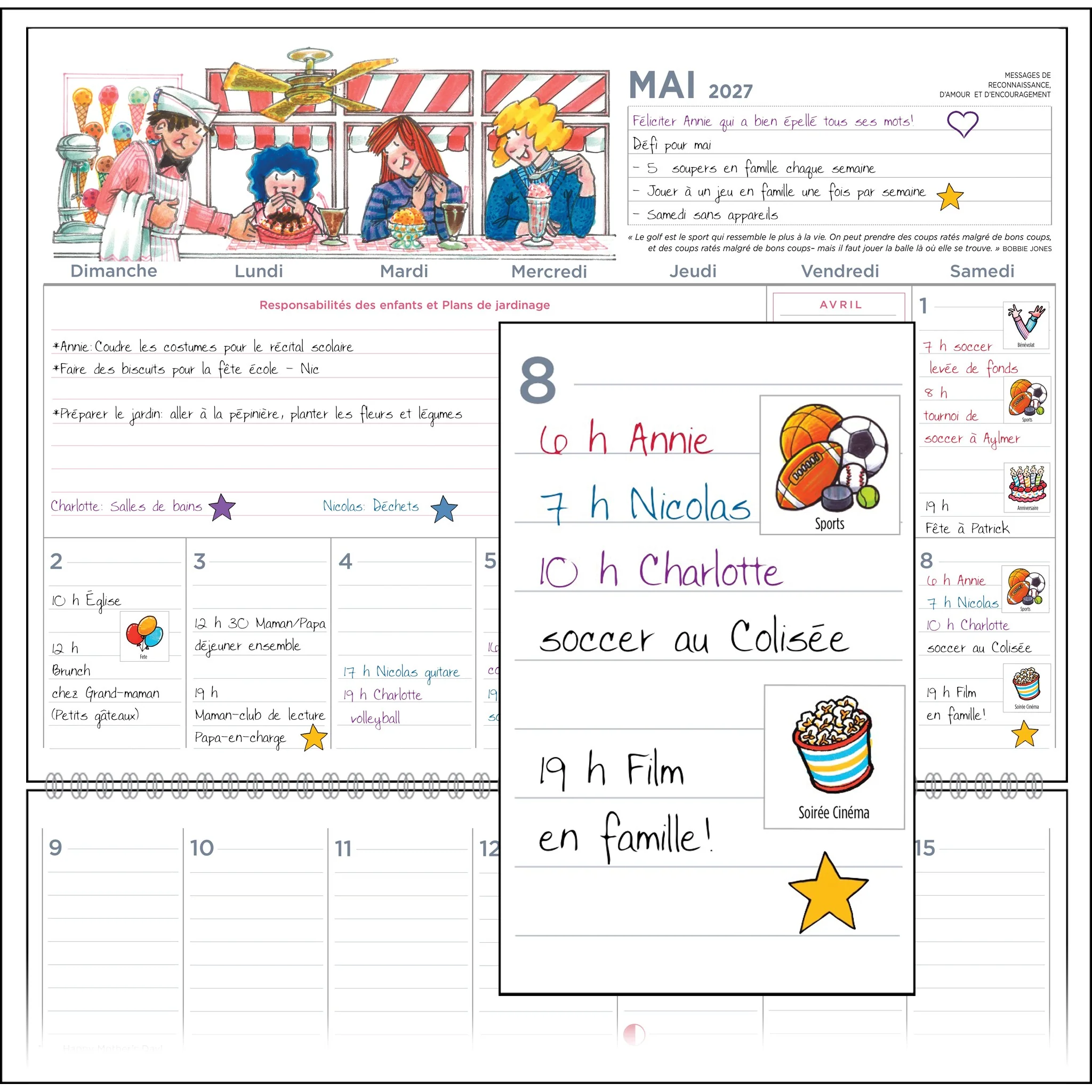 Agenda Familial 2027 Calendrier Mural (French) - Image 3