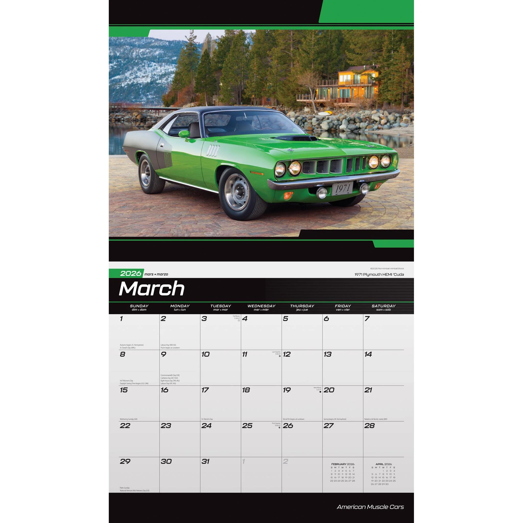 American Muscle Cars 2026 Wall Calendar - Image 3