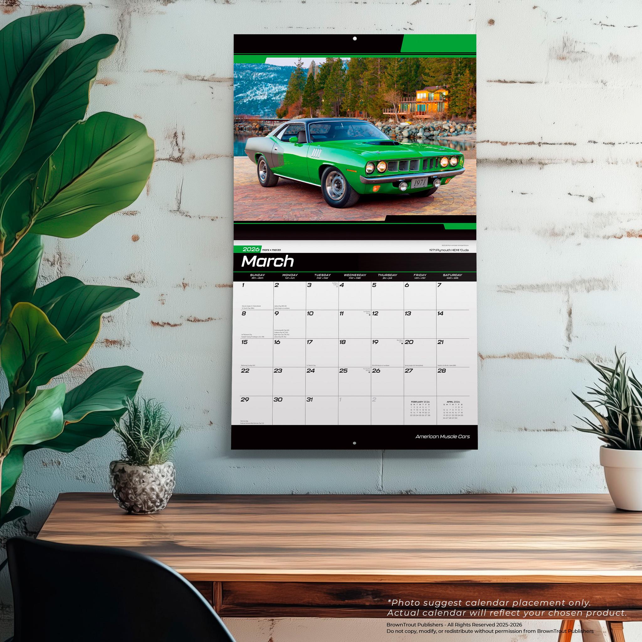 American Muscle Cars 2026 Wall Calendar - Image 4