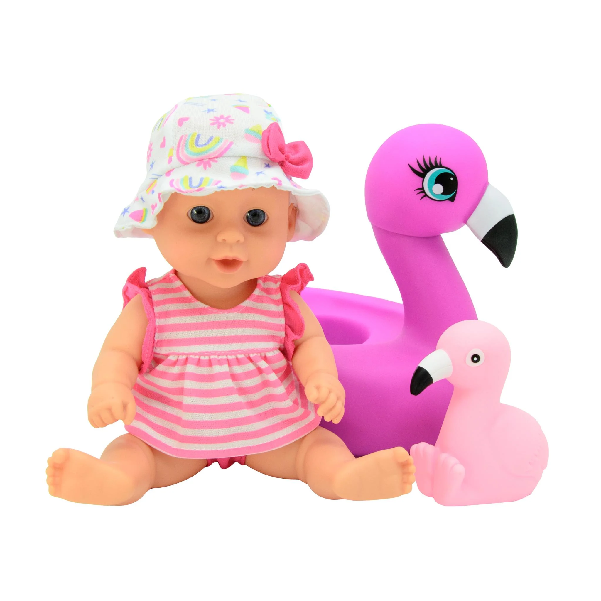 Bath Time 10in Baby Doll with Assorted Floaties - Image 4