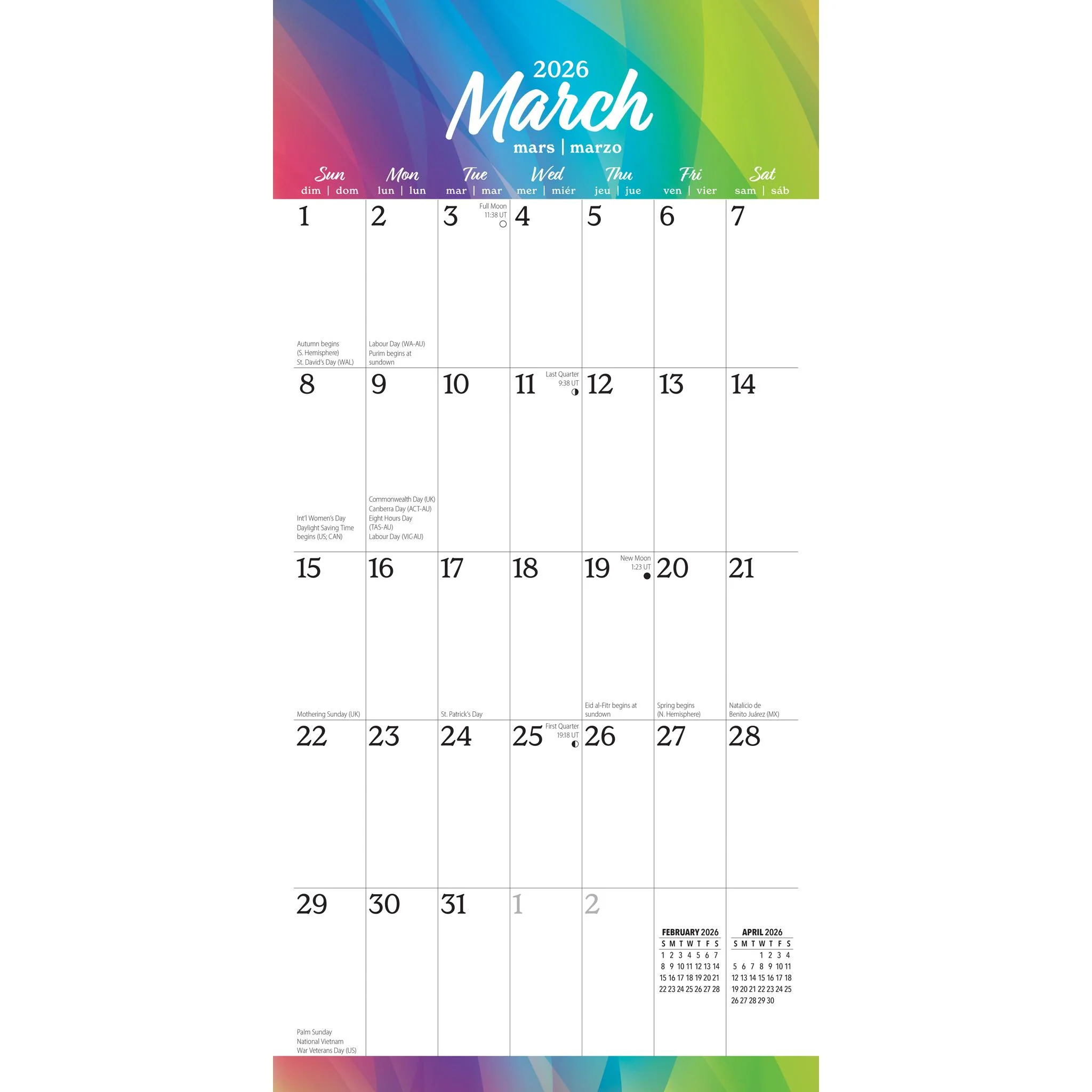 Big And Bright Large Print 2026 Wall Calendar - Image 3