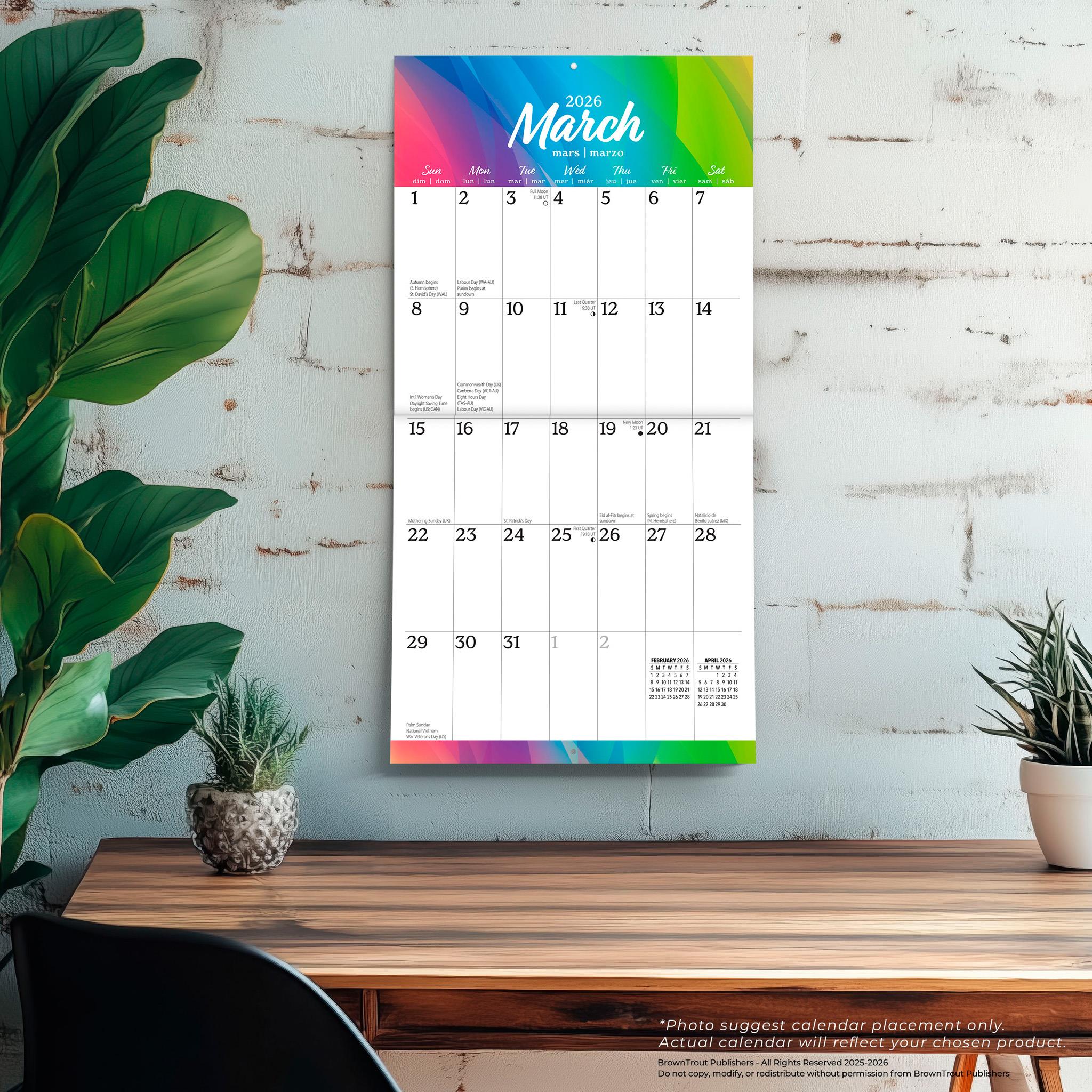 Big And Bright Large Print 2026 Wall Calendar - Image 4