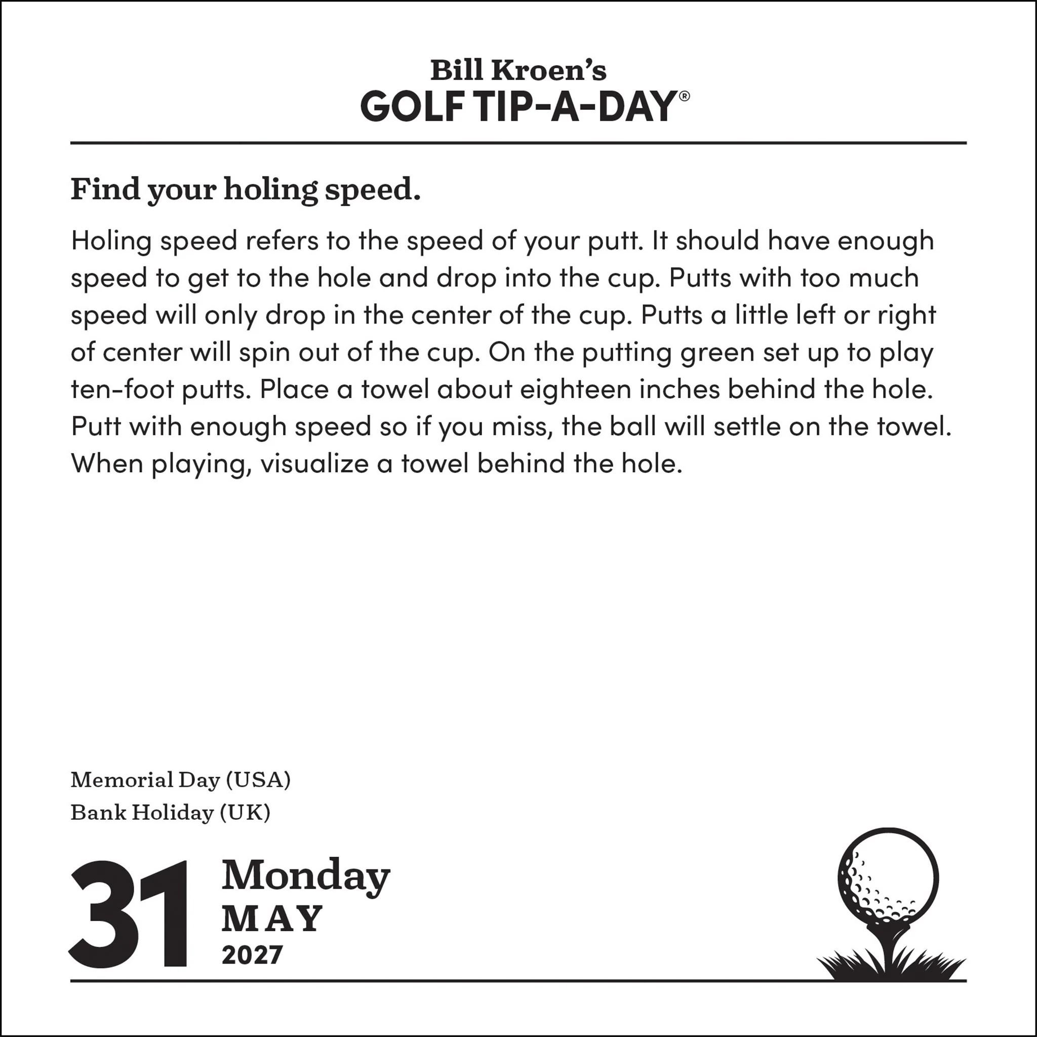 Bill Kroen's Golf Tip-A-Day 2027 Box Calendar - Image 5