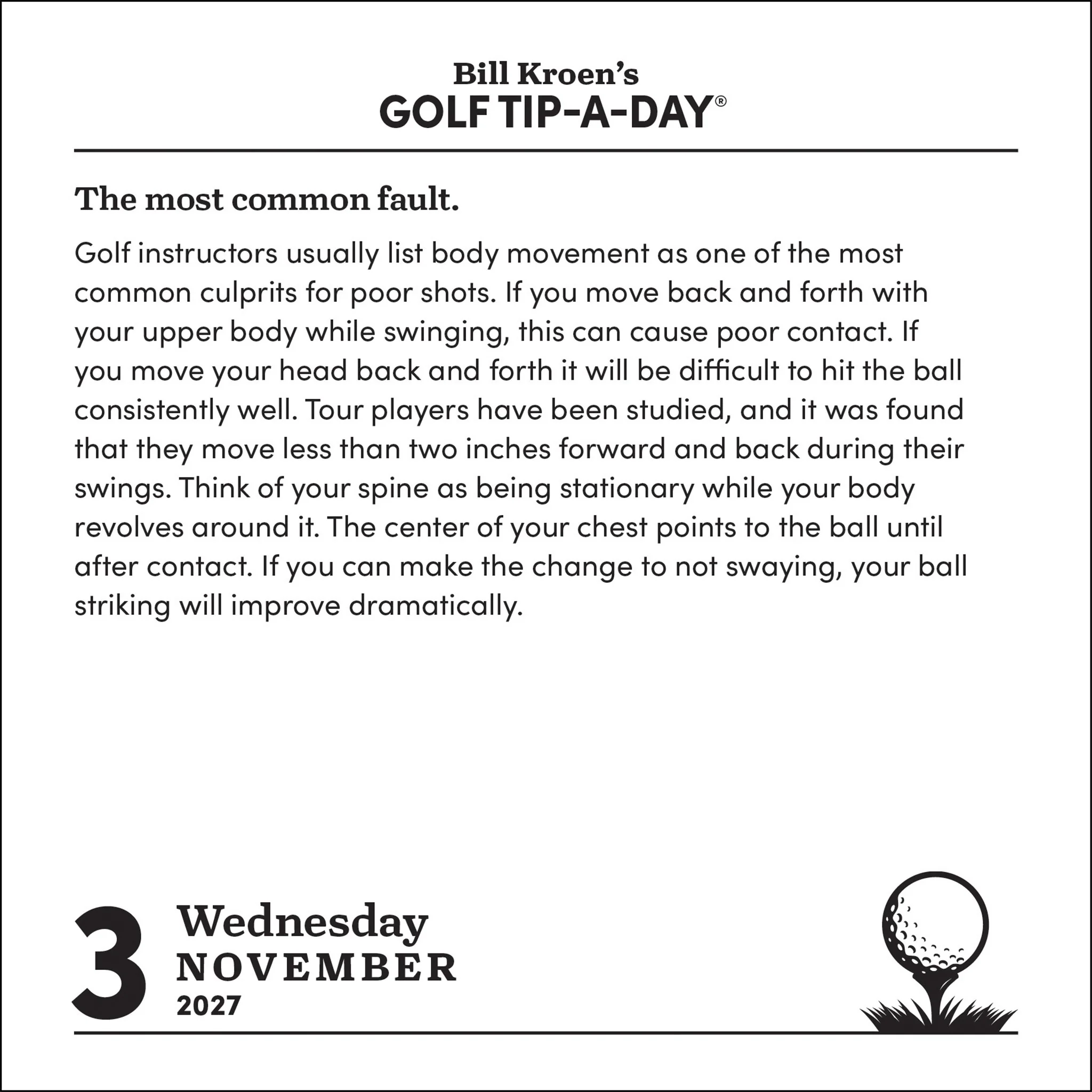Bill Kroen's Golf Tip-A-Day 2027 Box Calendar - Image 6