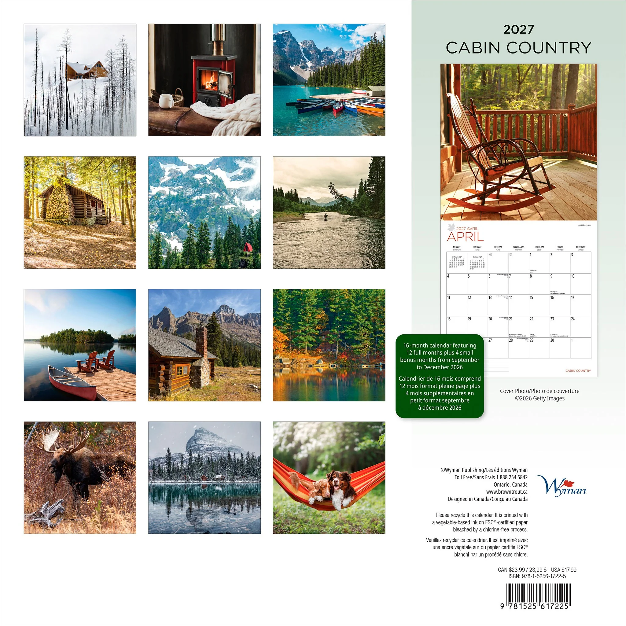 Cabin Country 2027 Wall Calendar - Image 2