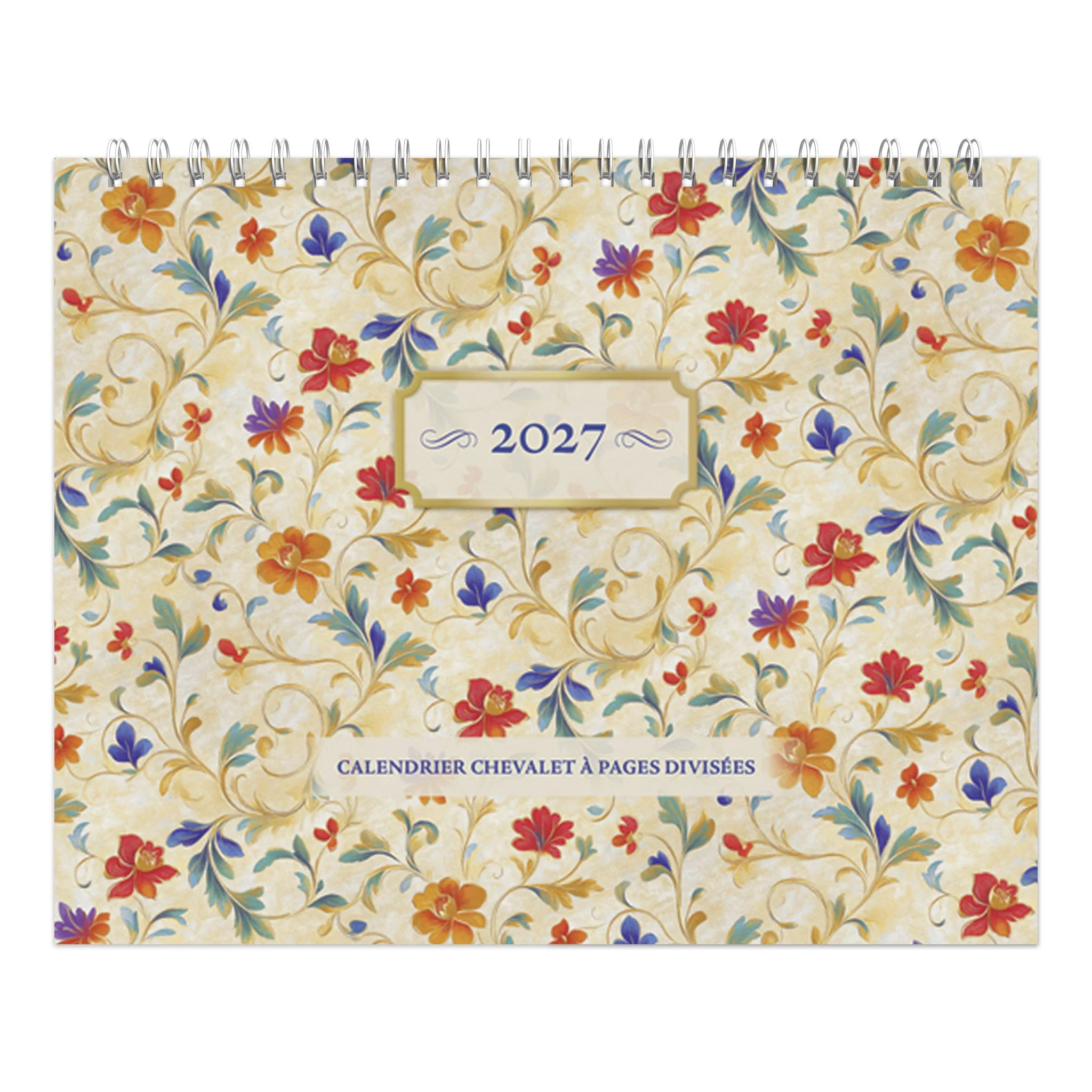 Calendrier chevalet à pages divisées Double-View 2027 Easel Calendar