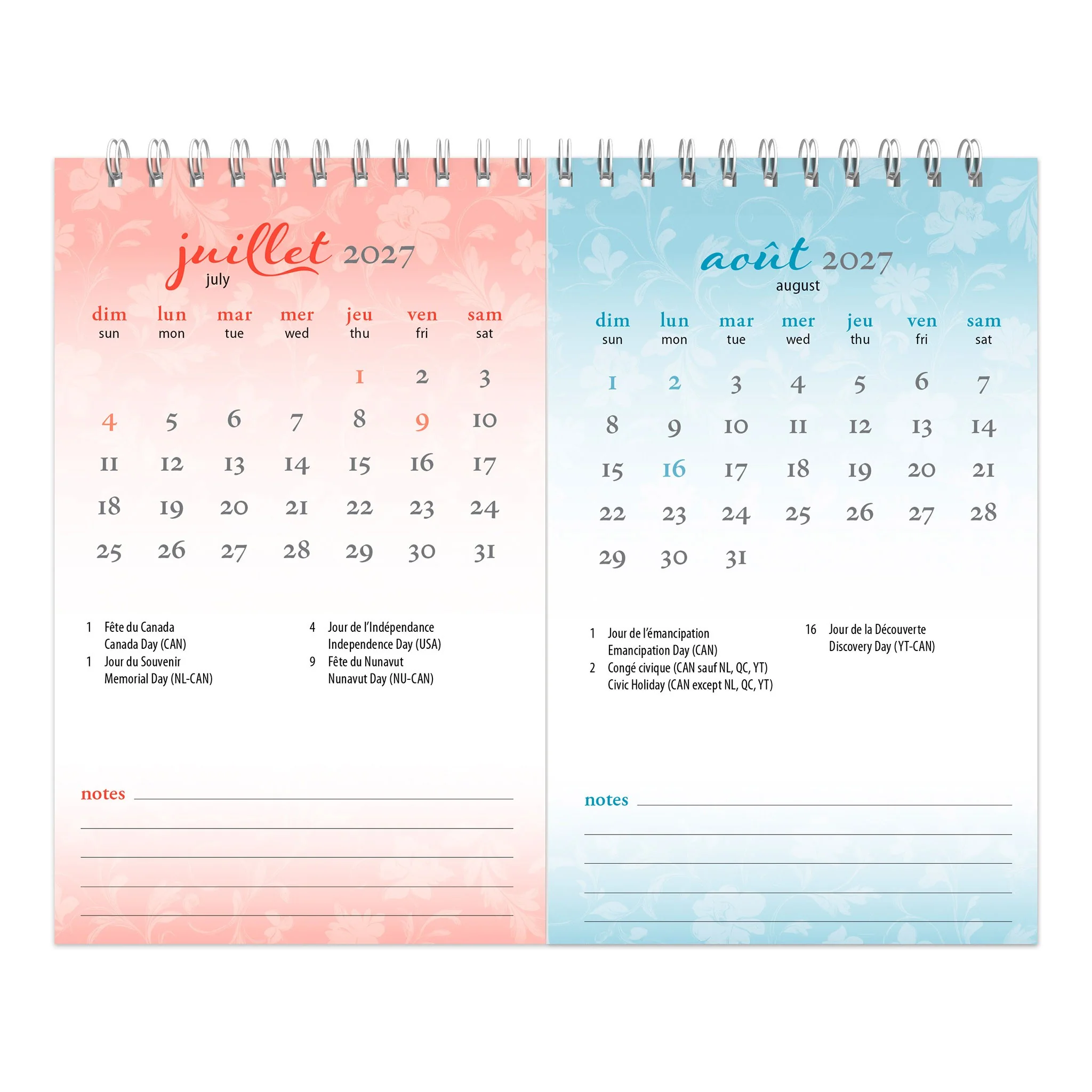Calendrier chevalet à pages divisées Double-View 2027 Easel Calendar - Image 4