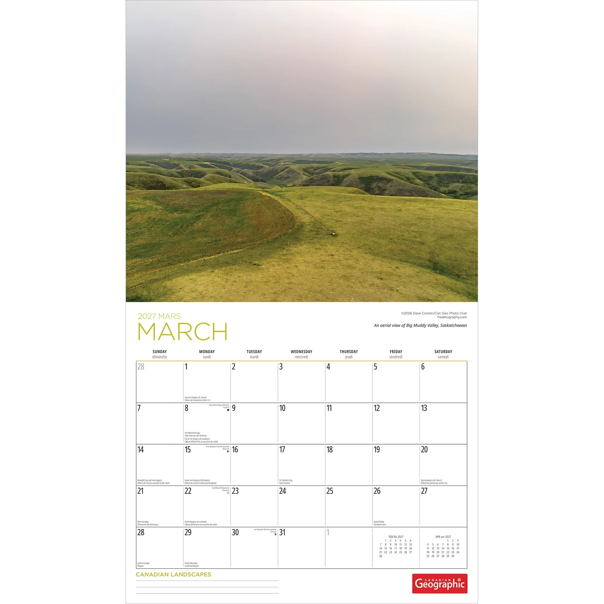 Canadian Geographic Canadian Landscapes 2027 Wall Calendar - Image 3