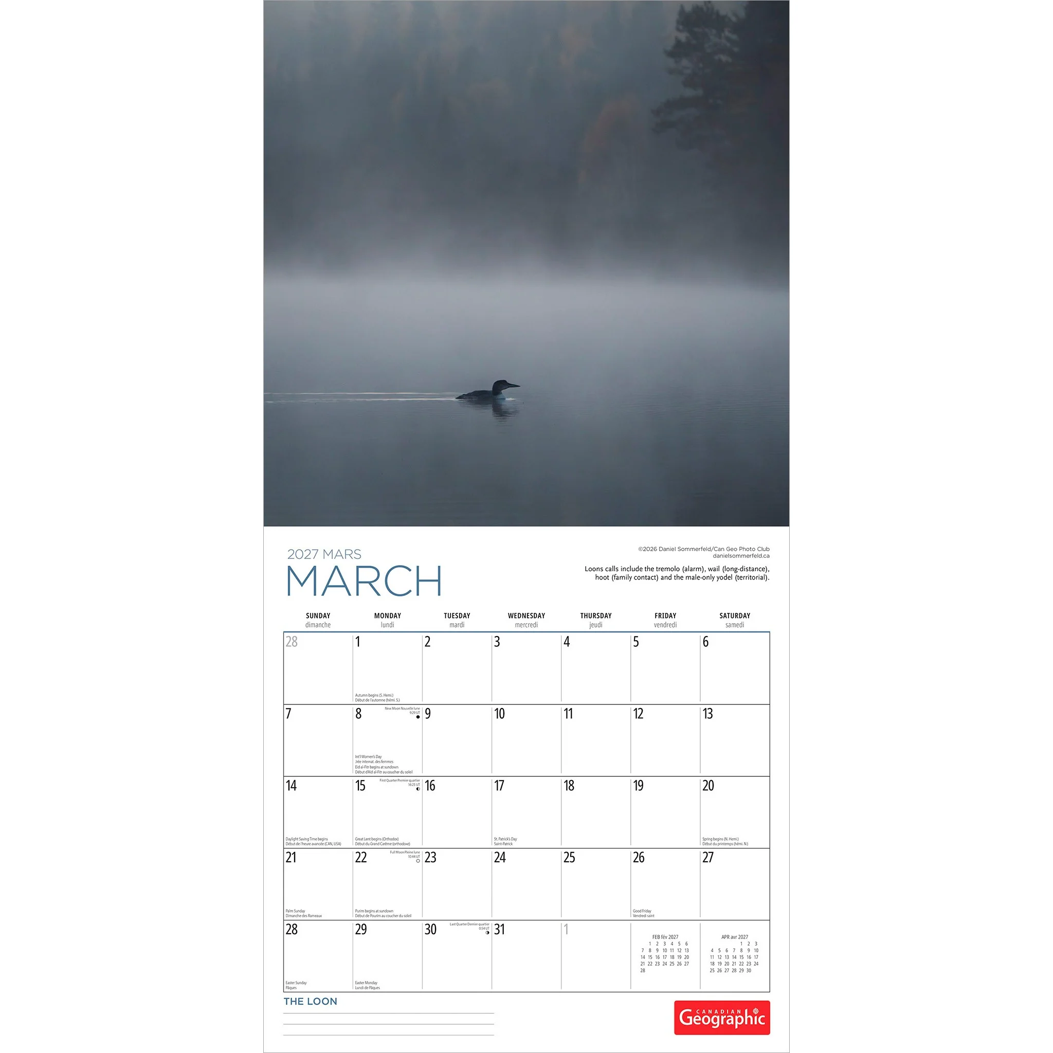 Canadian Geographic Loon 2027 Wall Calendar - Image 3