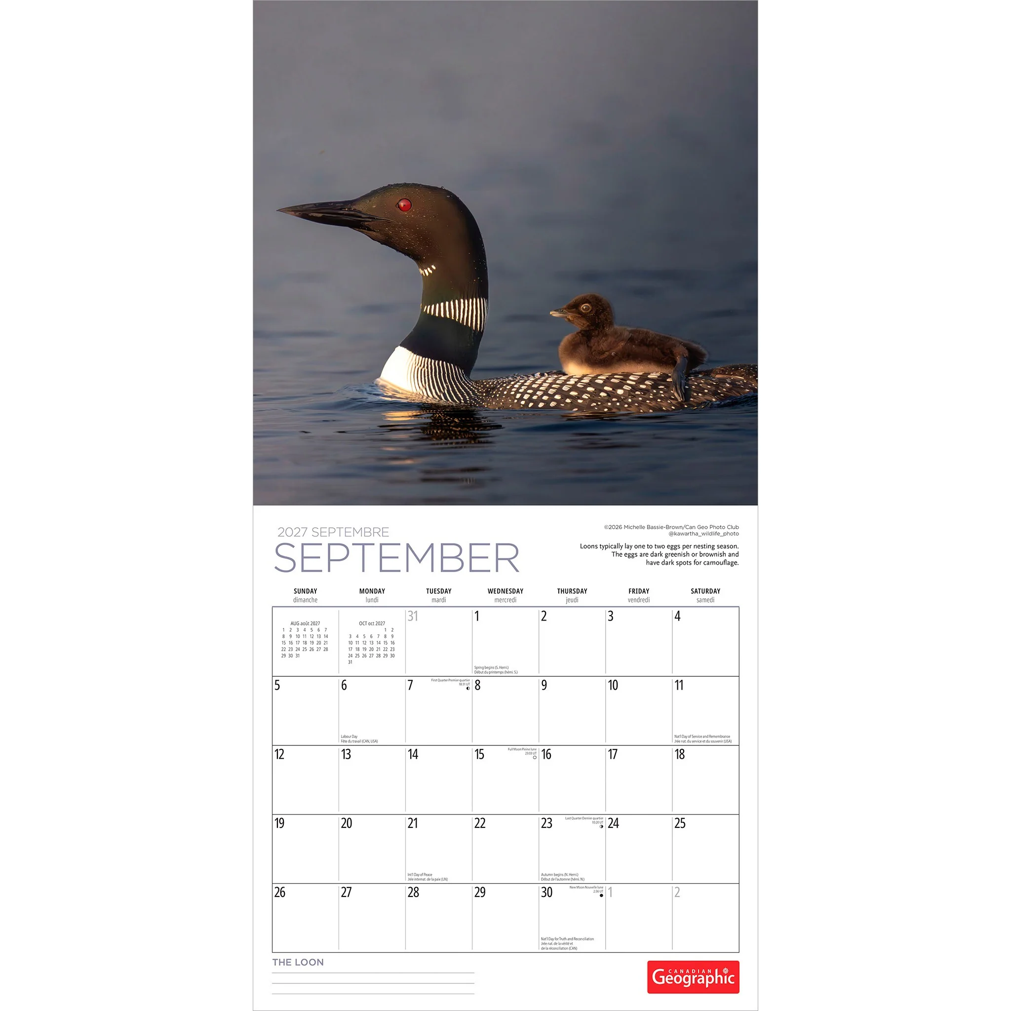 Canadian Geographic Loon 2027 Wall Calendar - Image 4