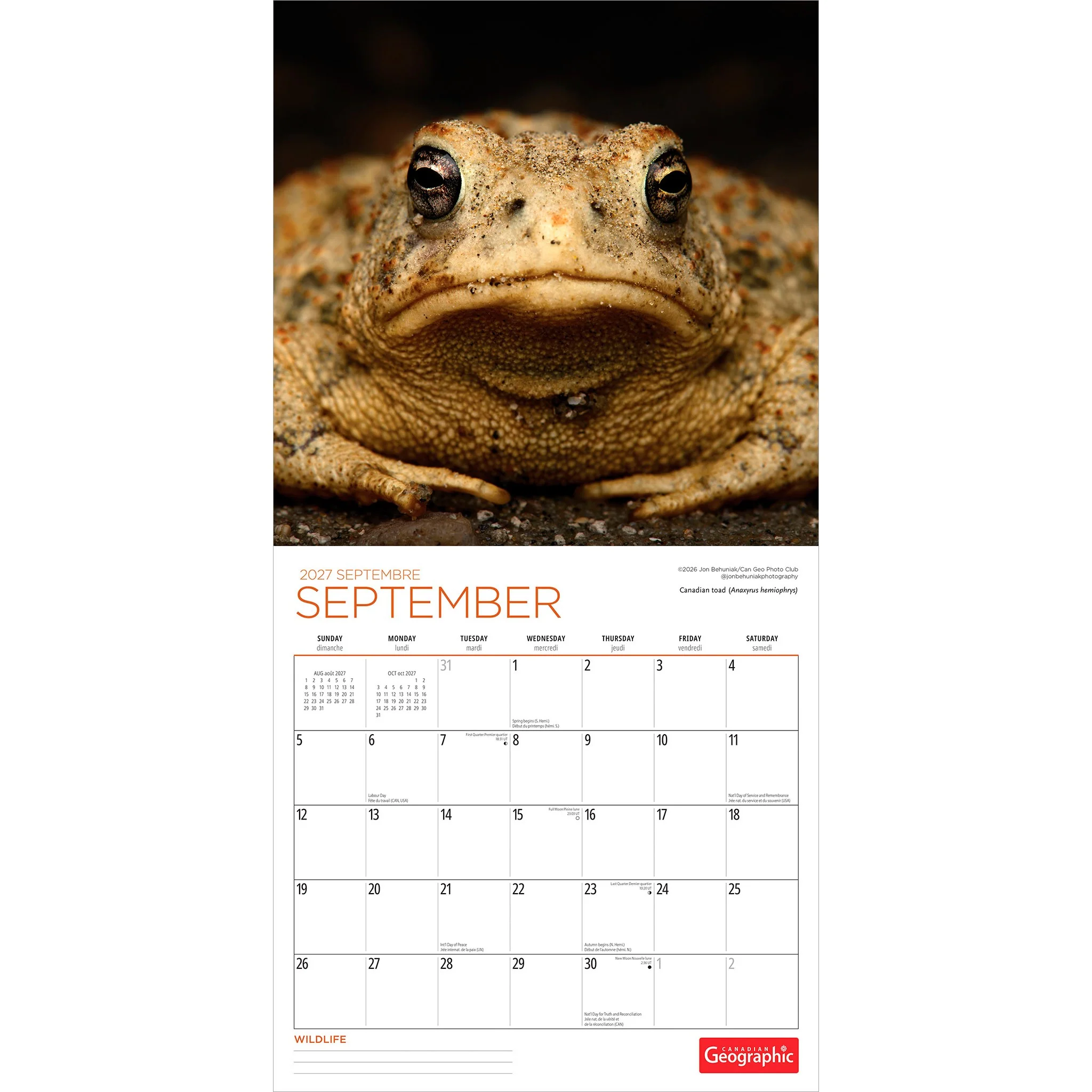 Canadian Geographic Wildlife 2027 Wall Calendar - Image 4
