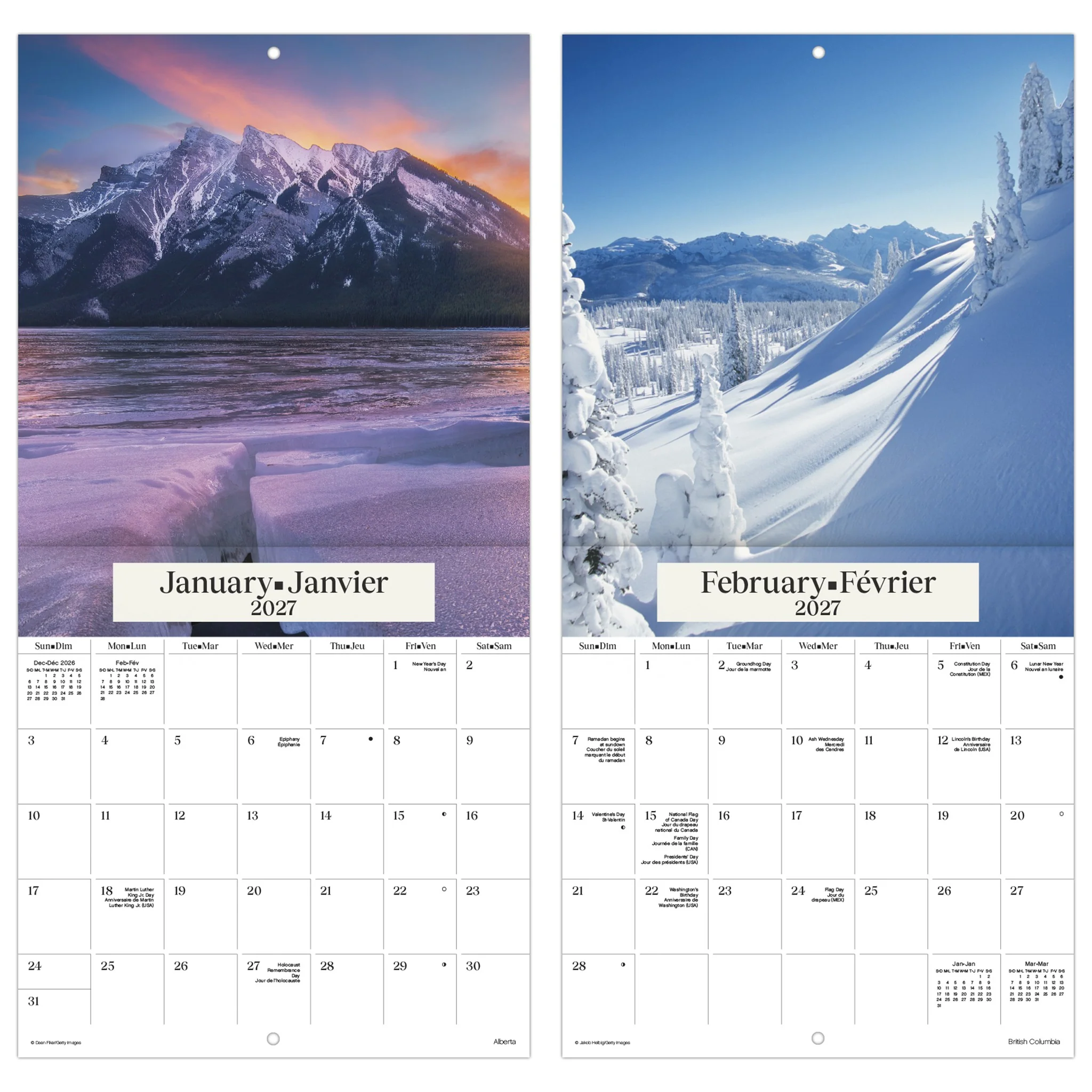 Canadian Landscapes / Paysages du Canada 2027 Mini Calendar - Image 6