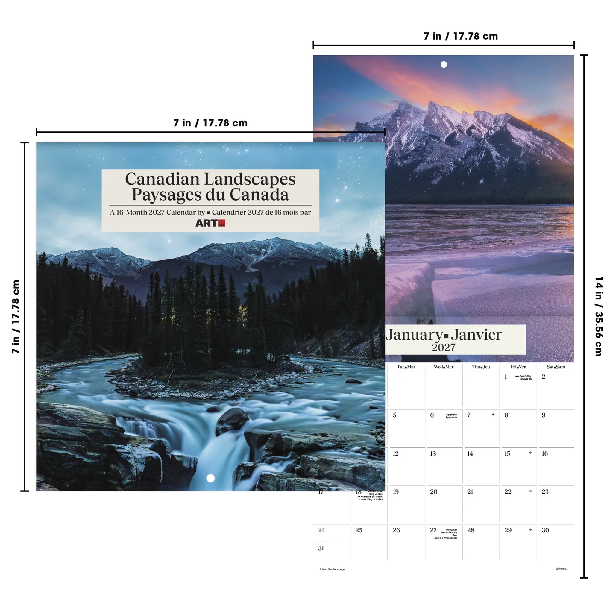 Canadian Landscapes / Paysages du Canada 2027 Mini Calendar - Image 7