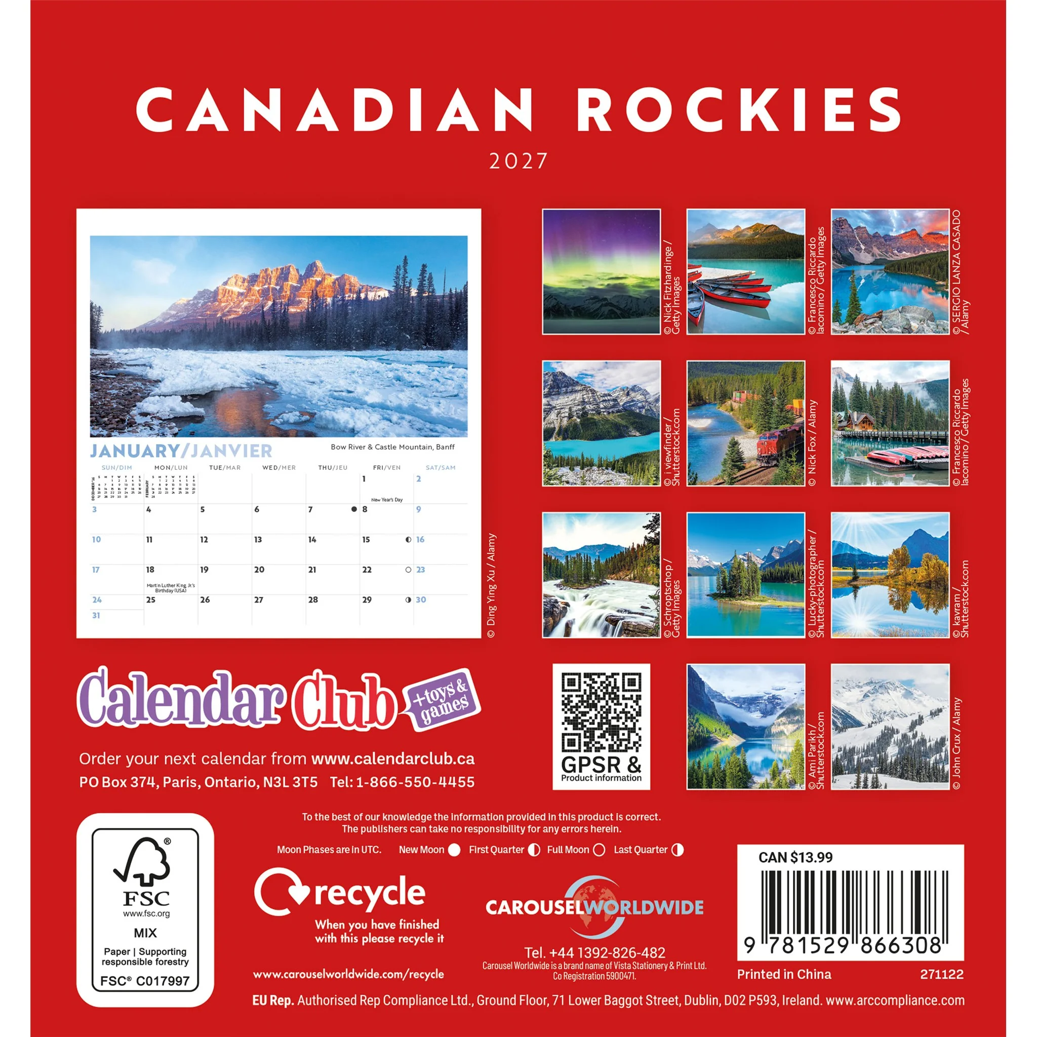 Canadian Rockies 2027 Easel Calendar - Image 2