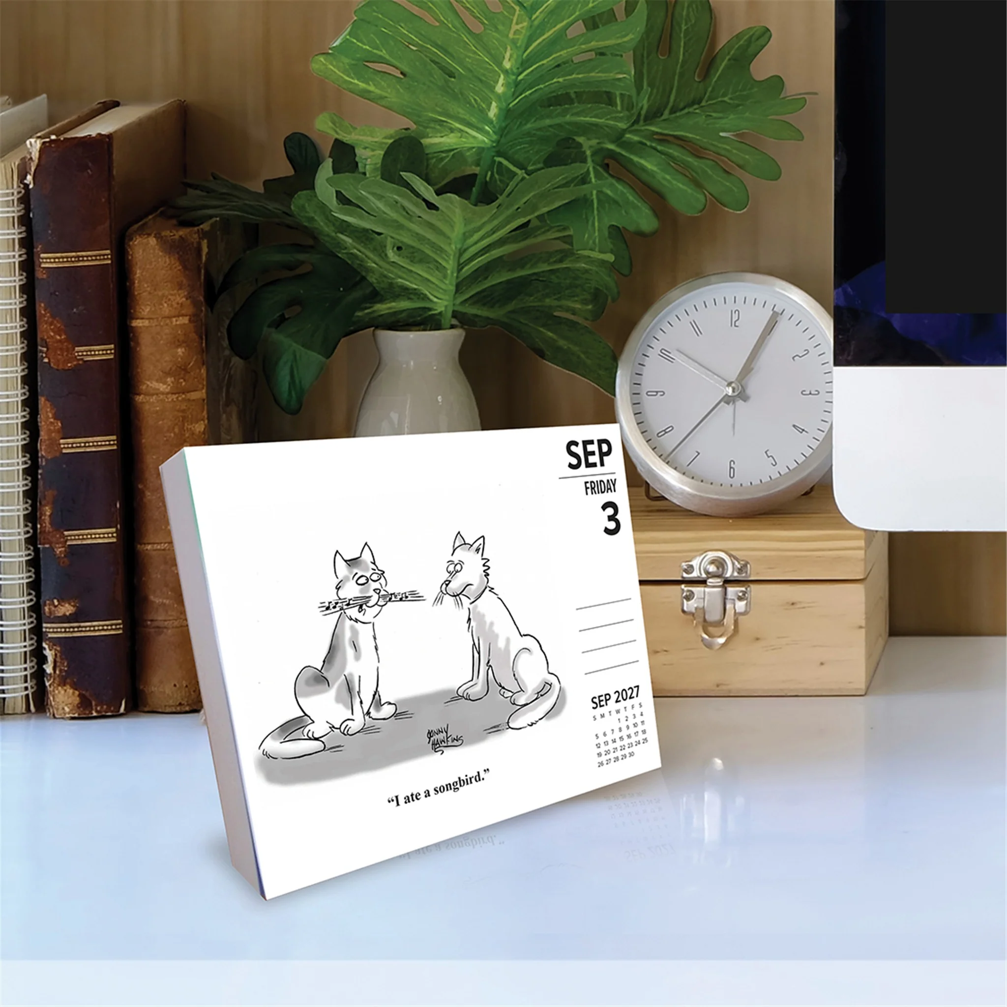 Cat Cartoon-A-Day by Jonny Hawkins 2027 Box Calendar - Image 3