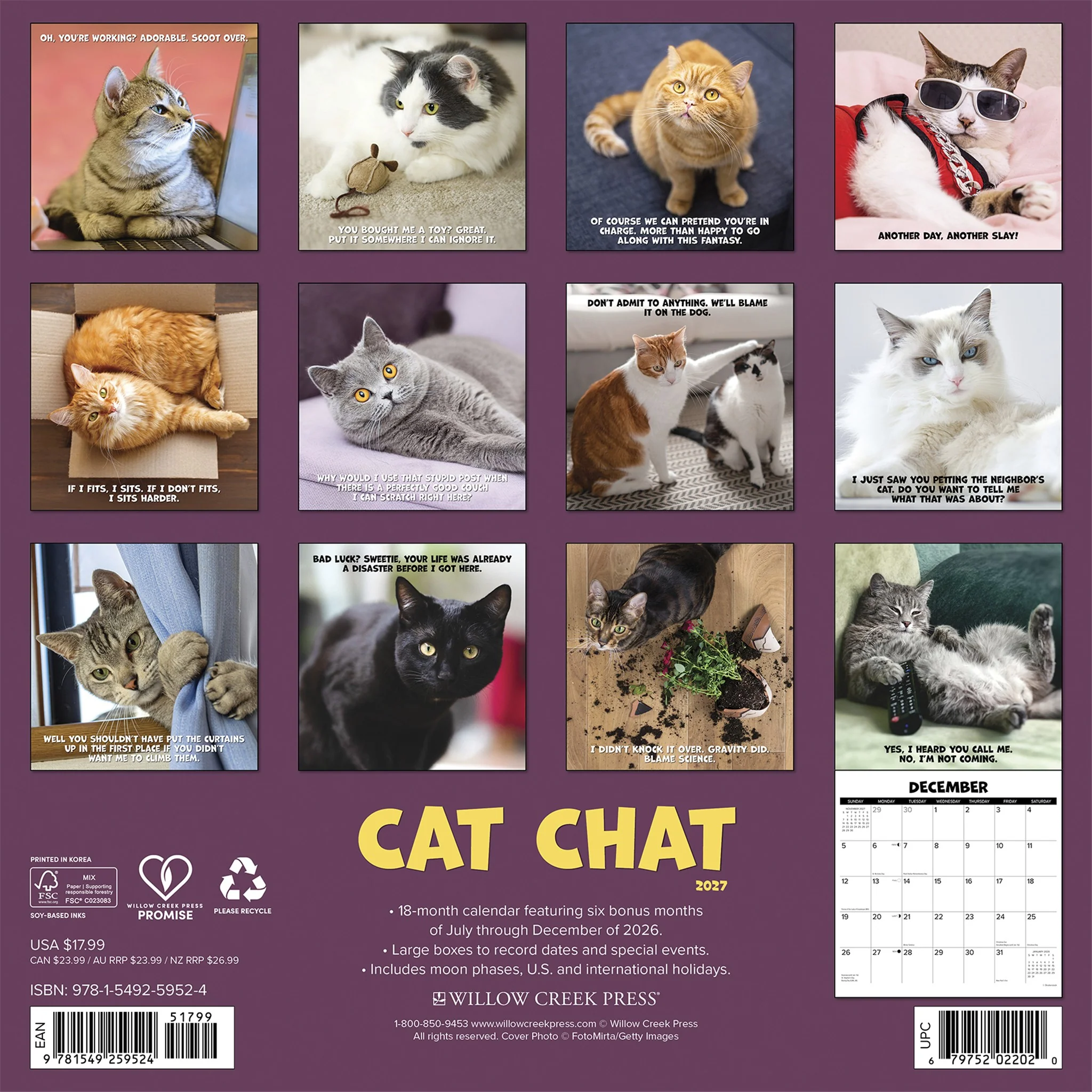 Cat Chat 2027 Wall Calendar - Online Only - Image 2