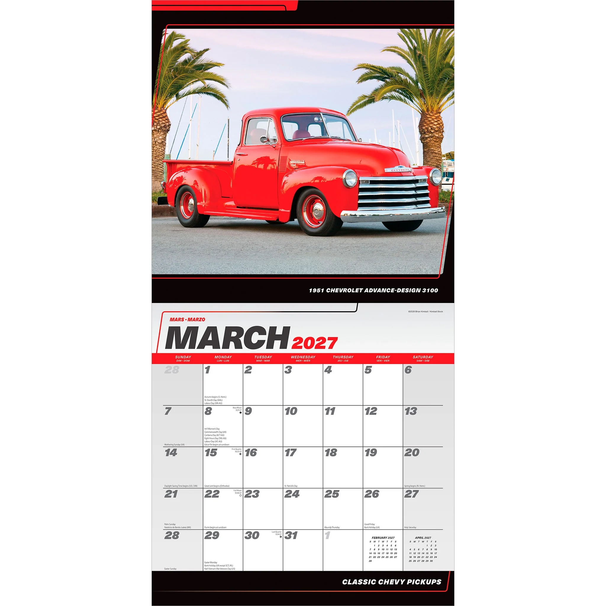 Chevy Pickups Classic 2027 Wall Calendar - Image 3