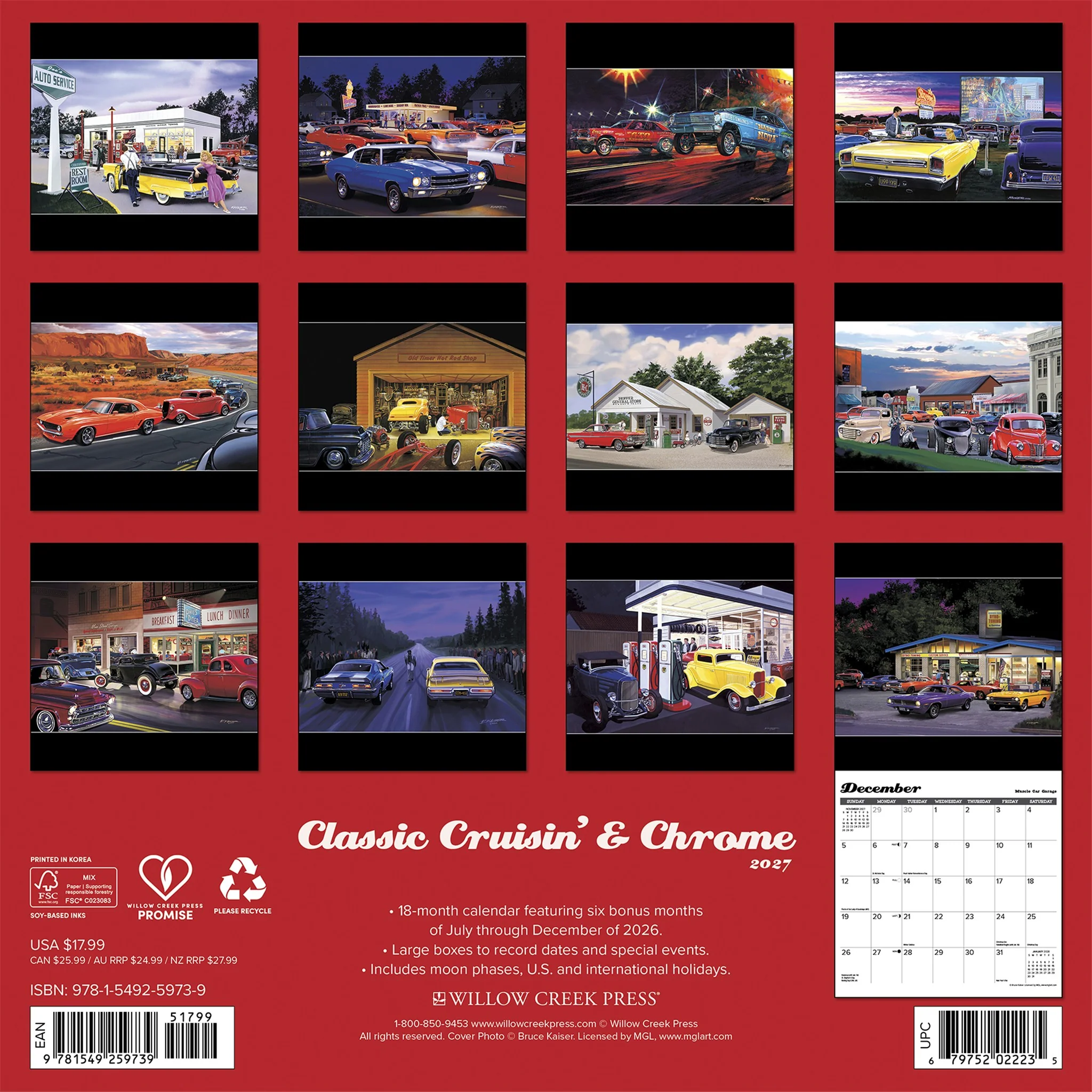 Classic Cruisin' & Chrome 2027 Wall Calendar - Image 2