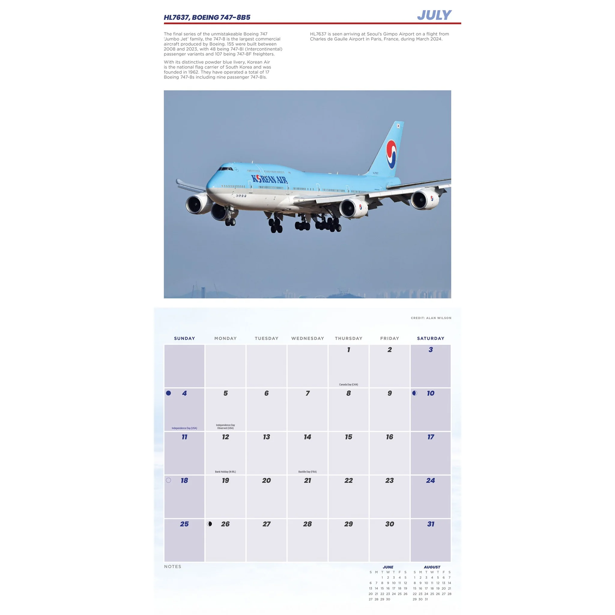 Commercial Aircraft 2027 Wall Calendar - Image 4