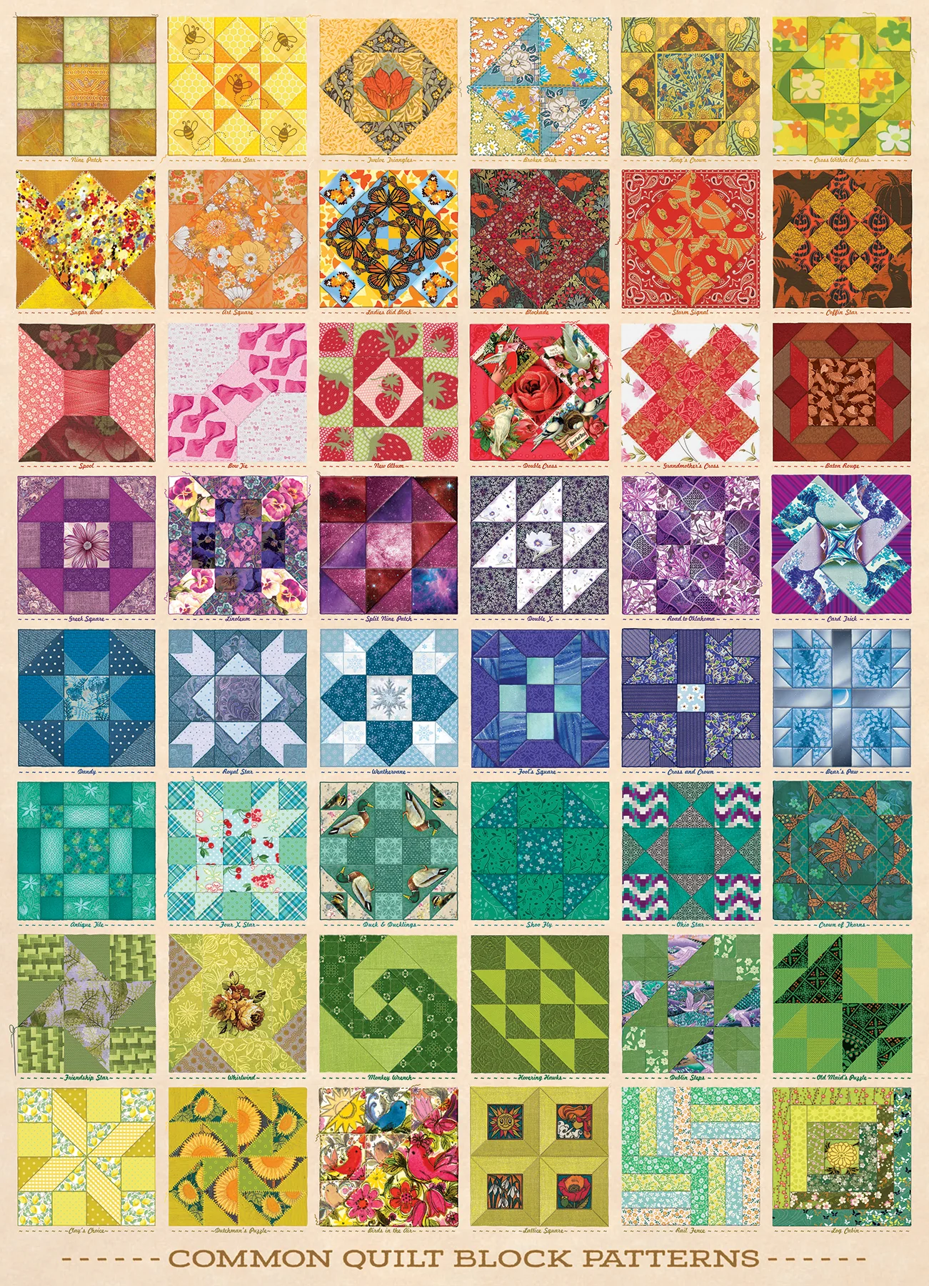 Common Quilt Blocks 1000 Piece Puzzle - Image 3