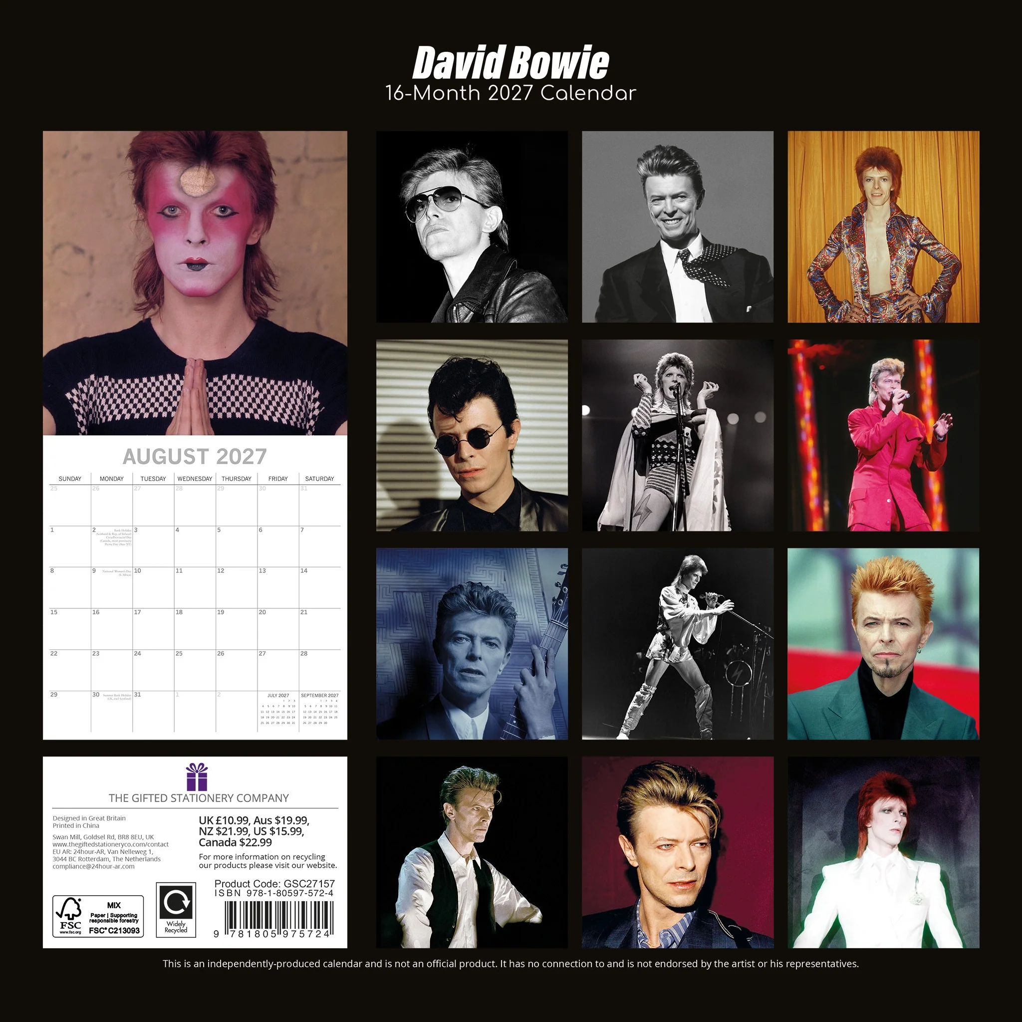 David Bowie 2027 Wall Calendar - Image 2