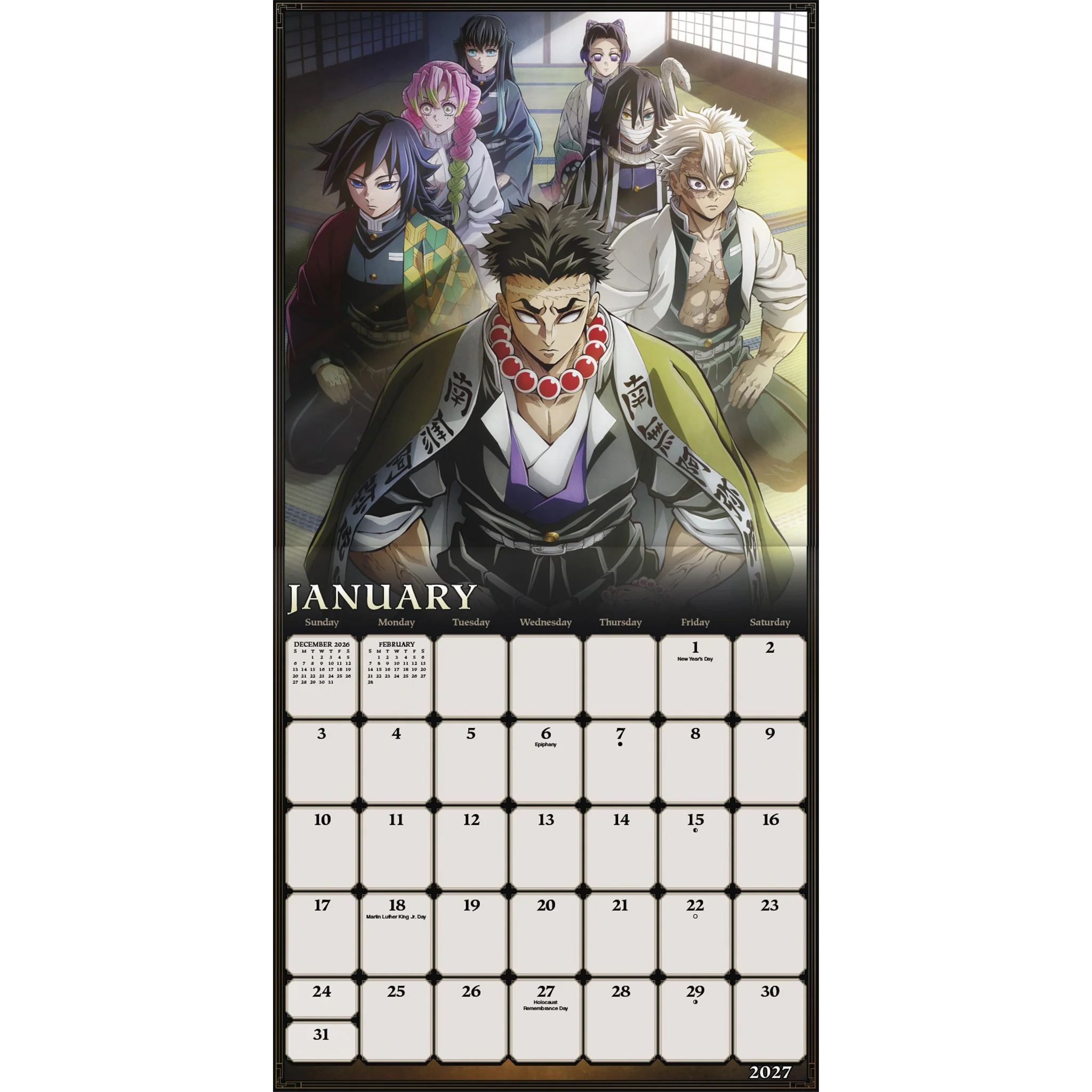 Demon Slayer Kimetsu no Yaiba Exclusive with Decals 2027 Wall Calendar - Image 4
