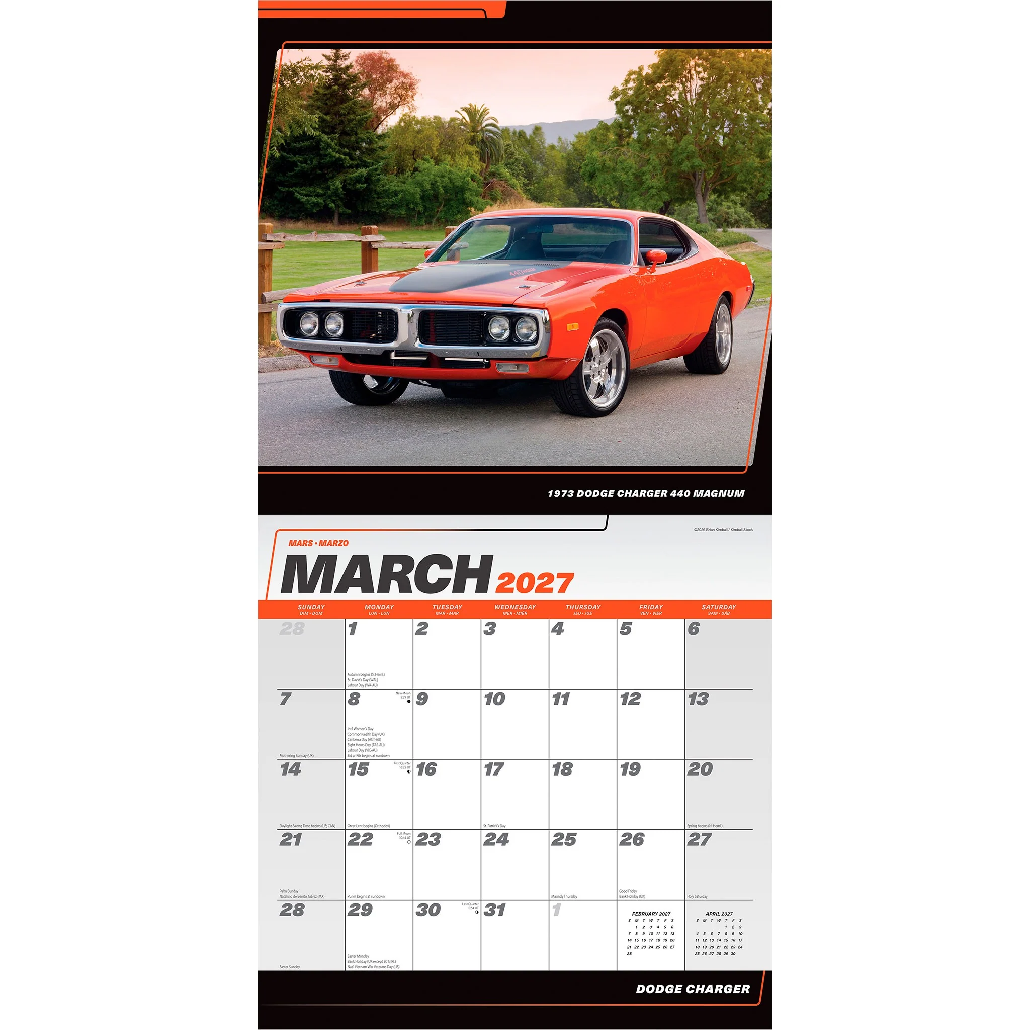 Dodge Charger 2027 Wall Calendar - Image 3