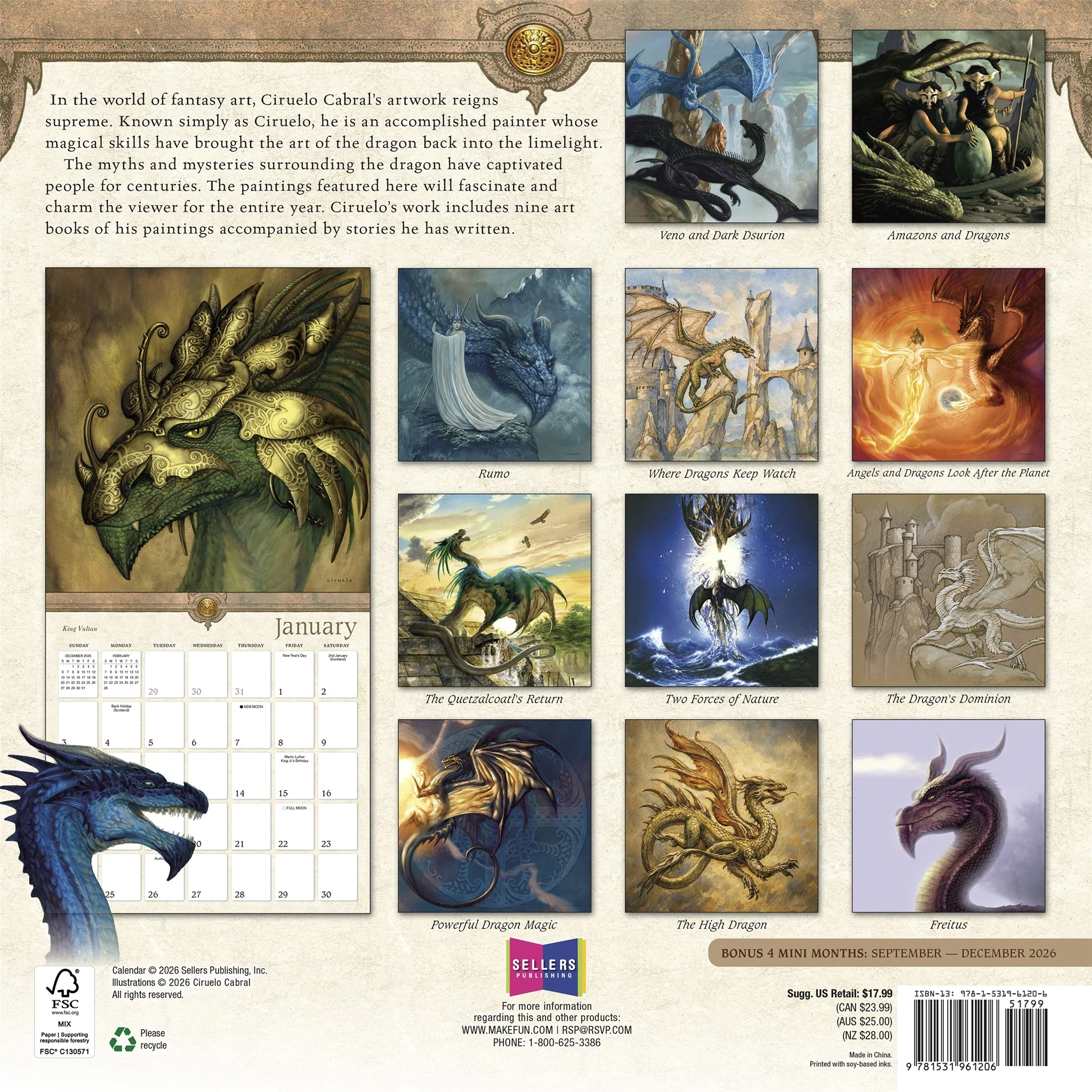 Dragons 2027 Wall Calendar - Online Only - Image 2