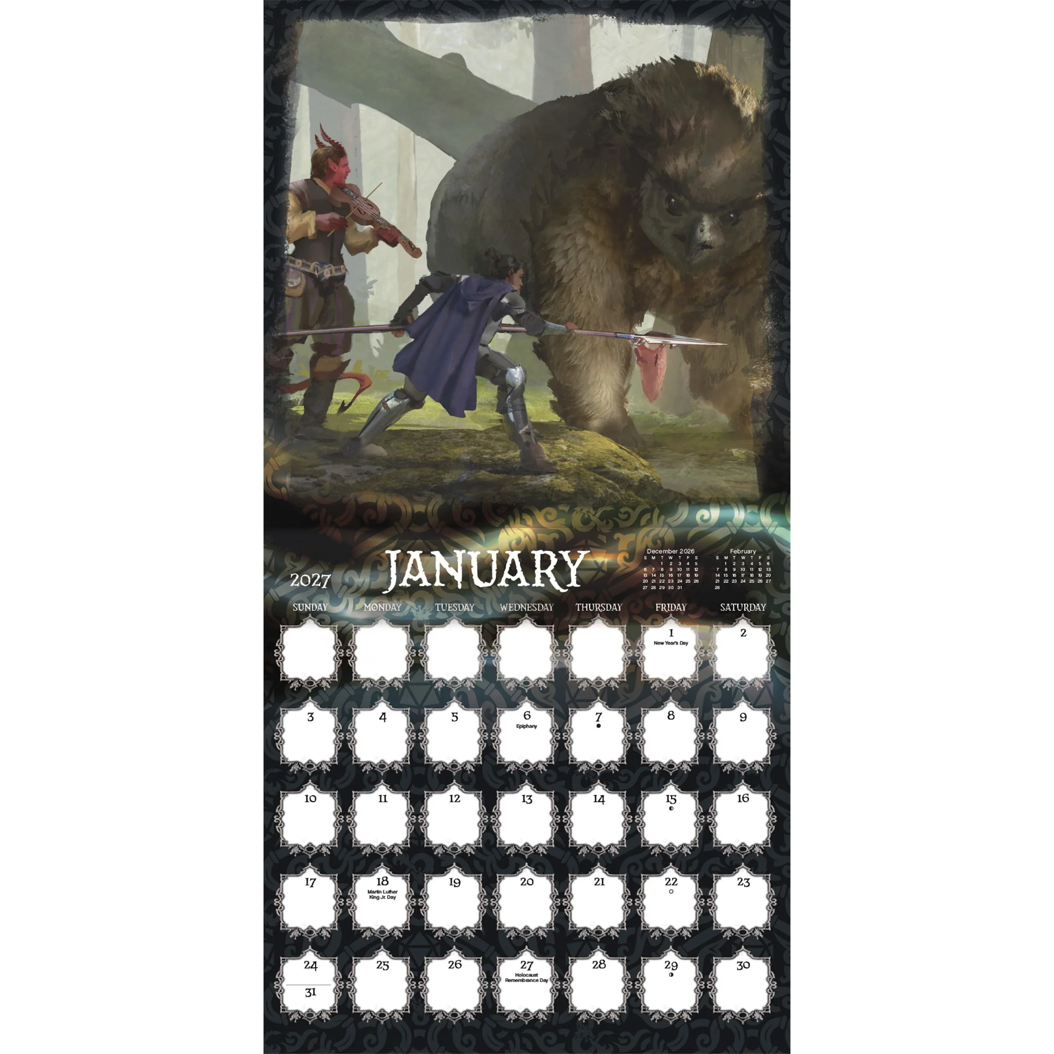 Dungeons and Dragons Classic 2027 Wall Calendar - Online Only - Image 4