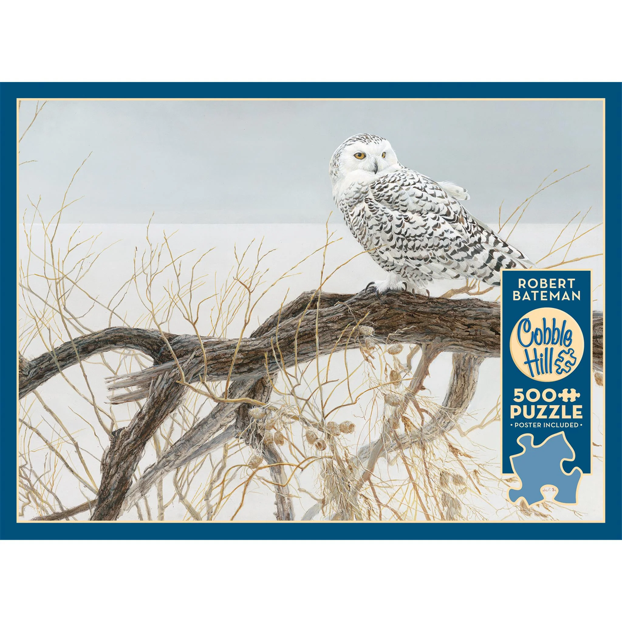 Fallen Willow Snowy Owl 500 Piece Puzzle Cobble Hill - Image 4