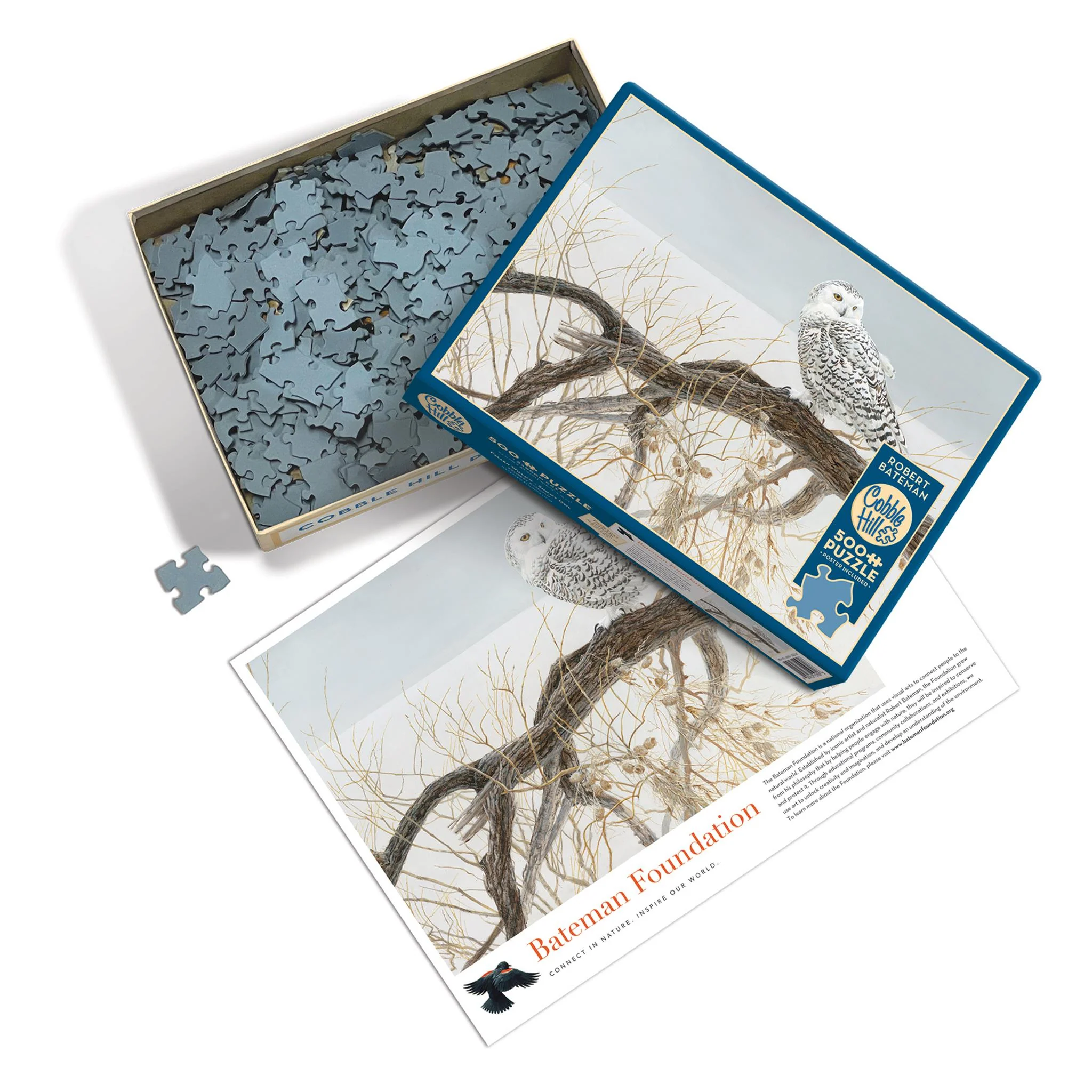 Fallen Willow Snowy Owl 500 Piece Puzzle Cobble Hill - Image 5