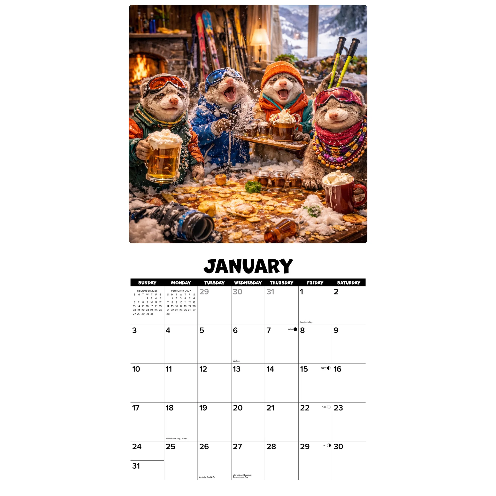 Ferrets Gone Wild 2027 Wall Calendar - Image 3
