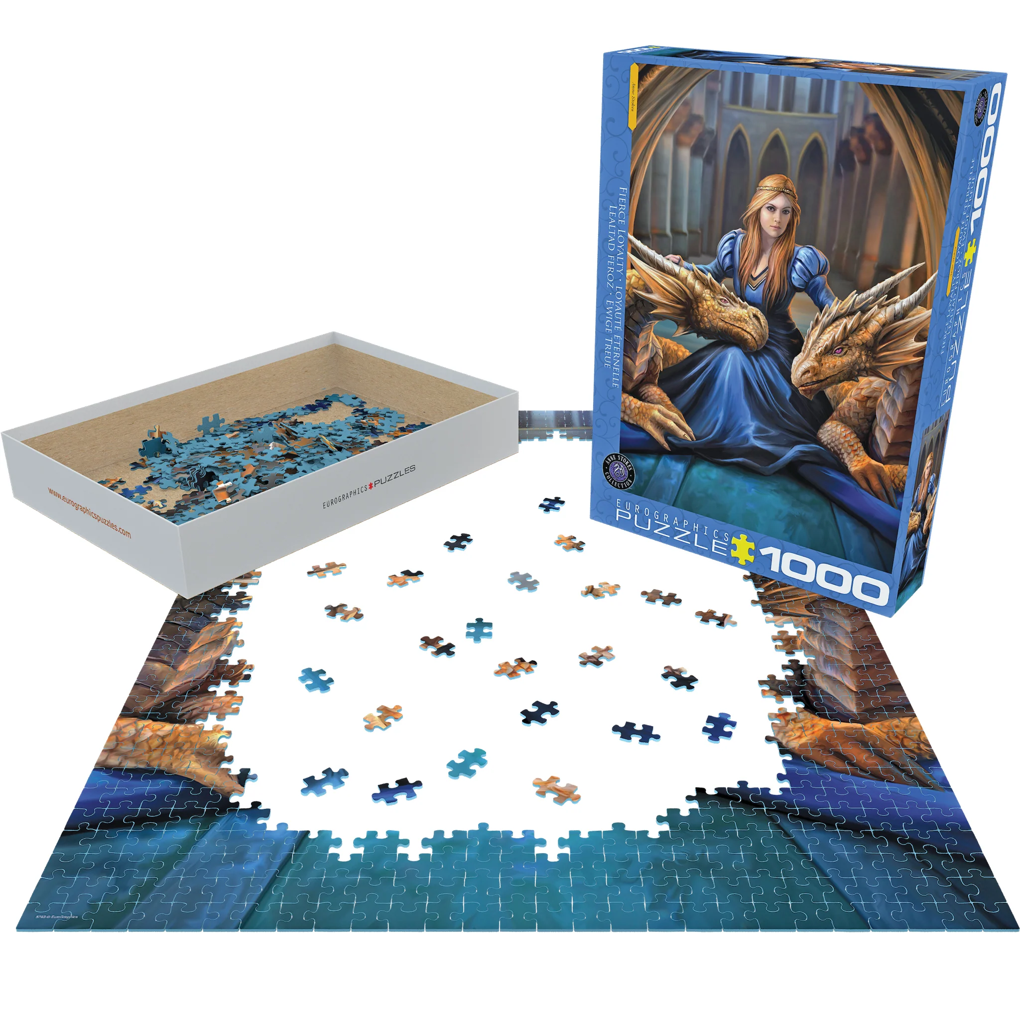 Fierce Loyalty Dragon Girl by Anne Stokes 1000 Piece Puzzle - Image 3