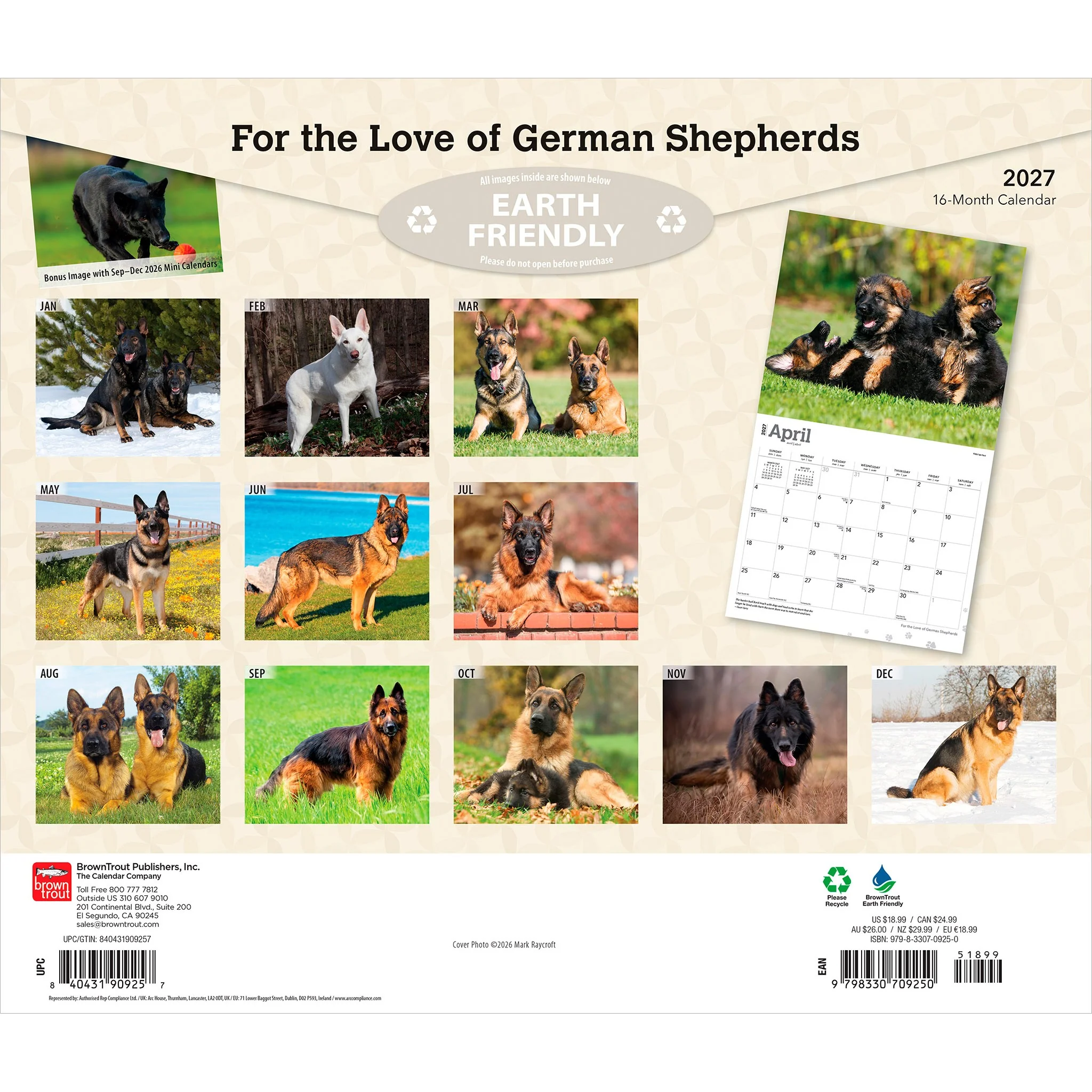 For the Love of German Shepherds 2027 Wall Calendar - Image 2