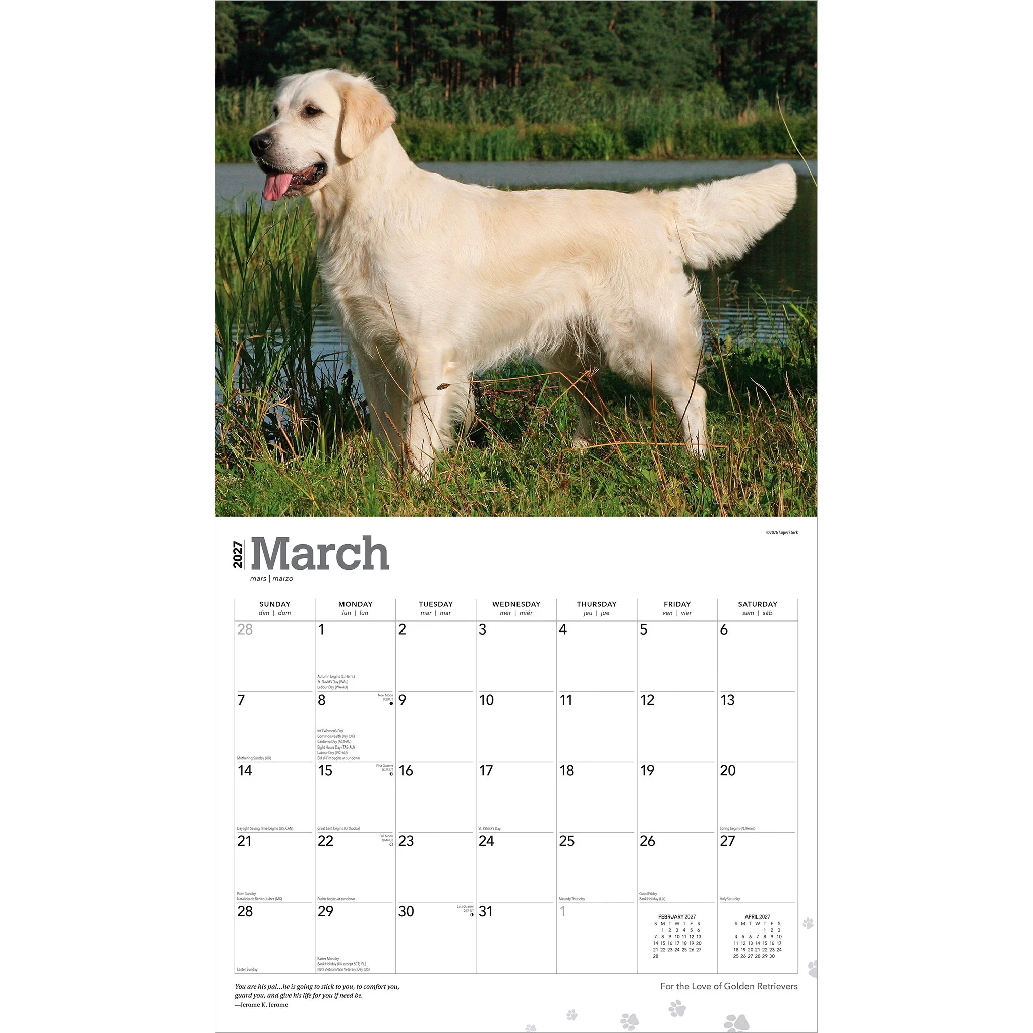 For the Love of Golden Retrievers 2027 Wall Calendar - Image 3