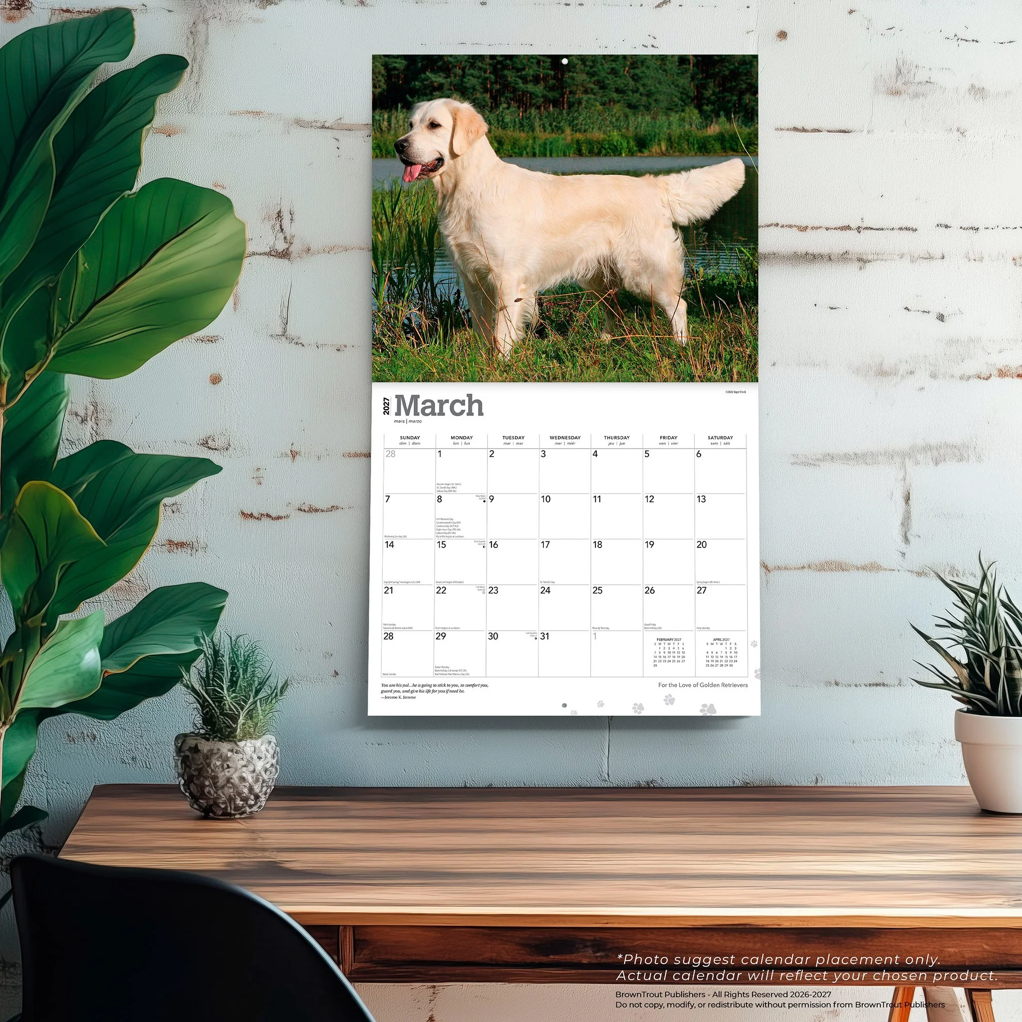 For the Love of Golden Retrievers 2027 Wall Calendar - Image 5
