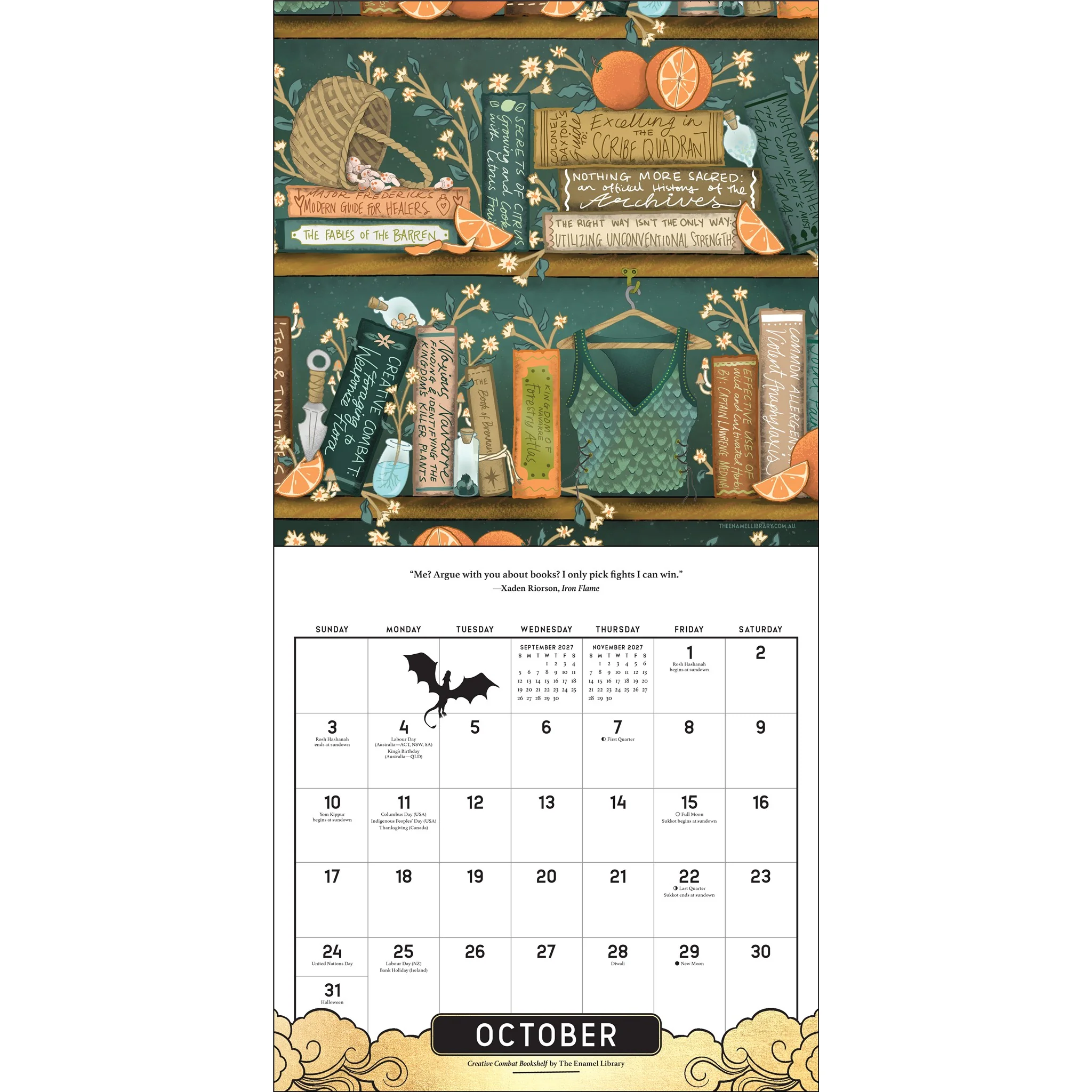 Fourth Wing Officially Licensed Fan Art 2027 Wall Calendar - Image 5