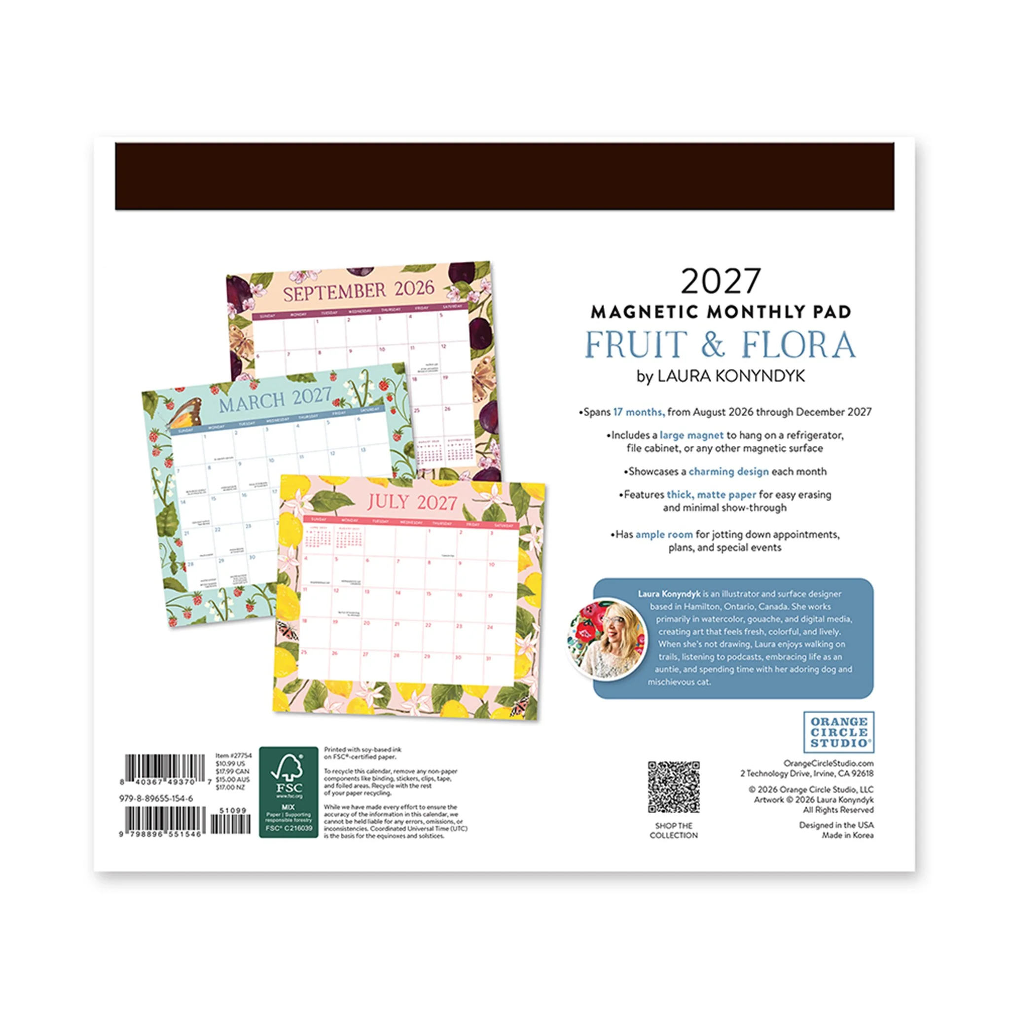 Fruit and Flora Magnetic Pad Exclusive 2026-2027 Mini Calendar - Image 2