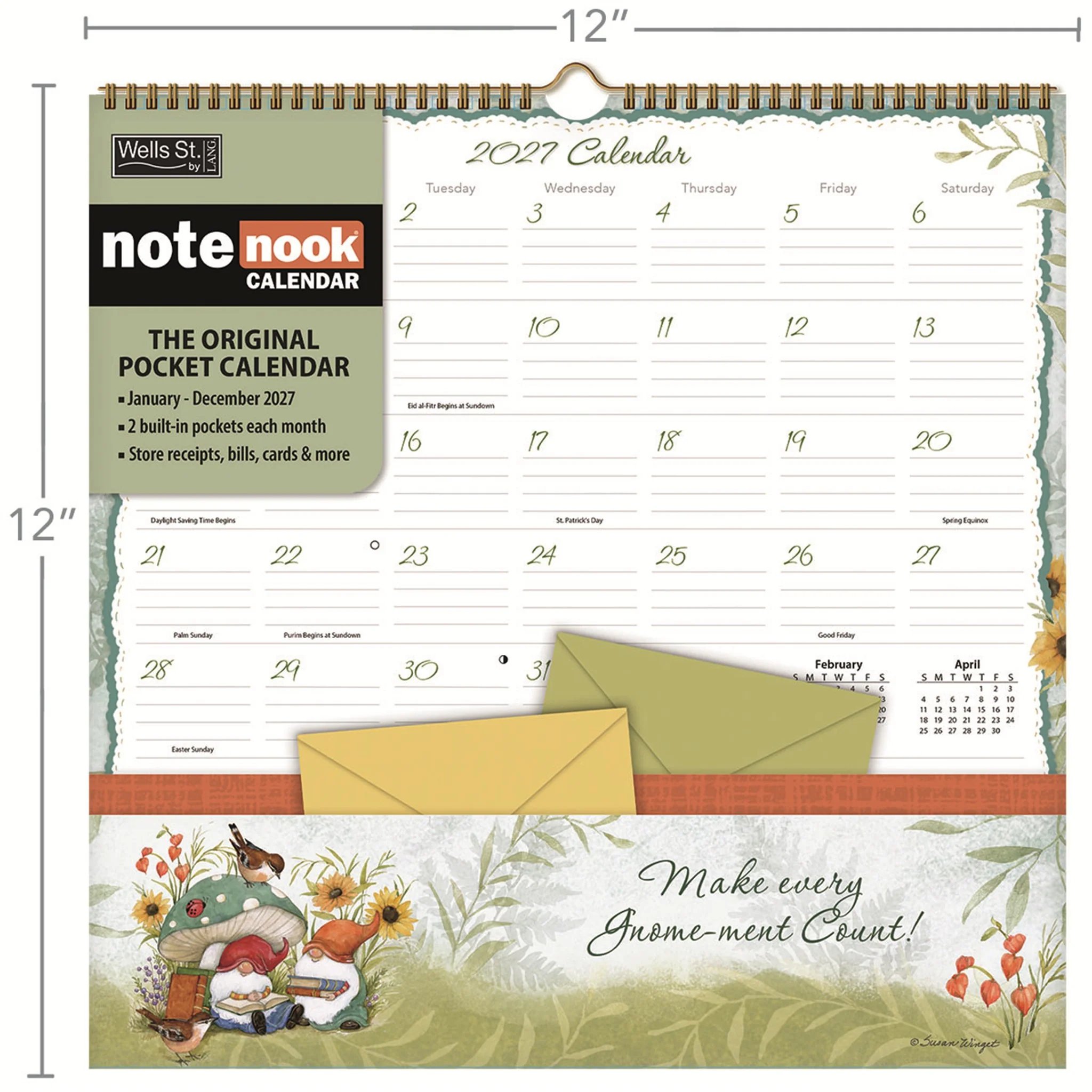 Gnomes Note Nook 2027 Wall Calendar - Image 4
