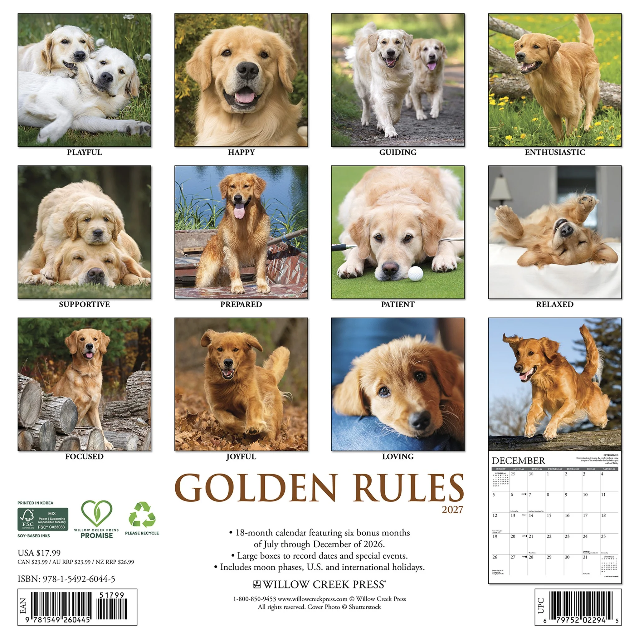 Golden Rules 2027 Wall Calendar - Image 2