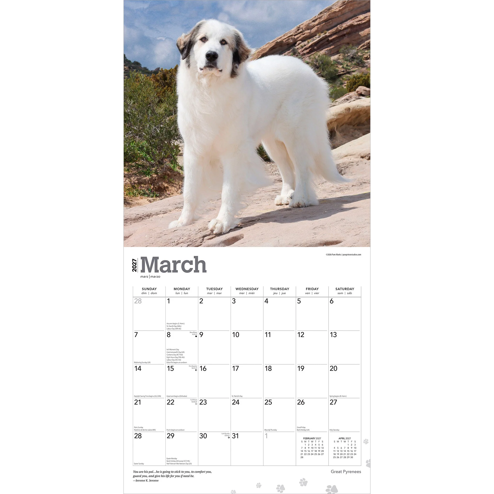 Great Pyrenees 2027 Wall Calendar - Image 3