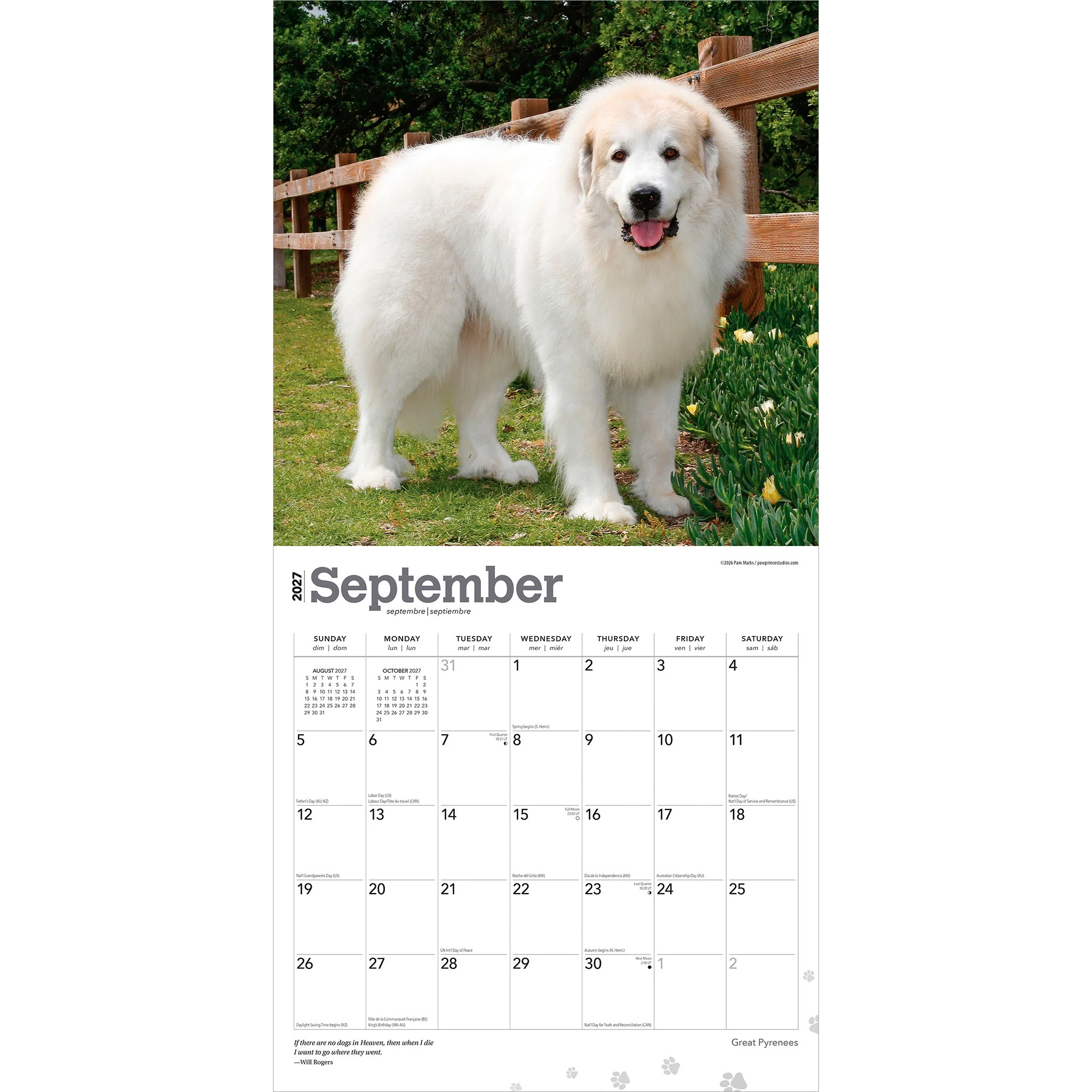 Great Pyrenees 2027 Wall Calendar - Image 4