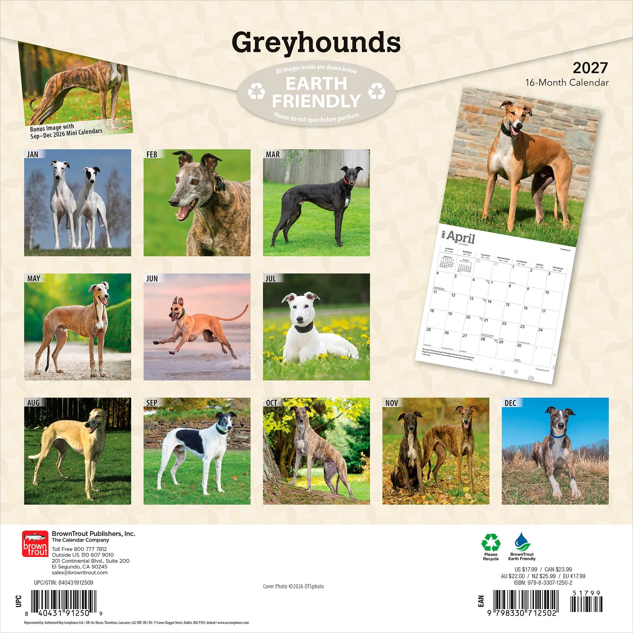 Greyhounds 2027 Wall Calendar - Image 2