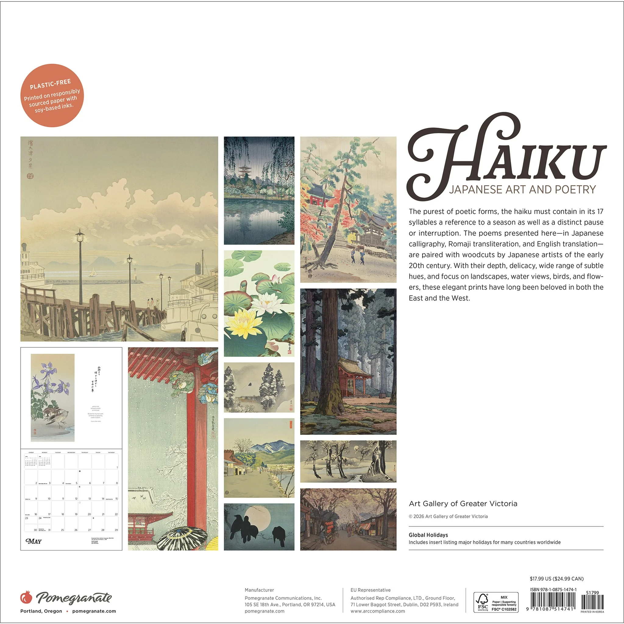 Haiku Japanese Art and Poetry Special Edition with Print 2027 Wall Calendar - Image 2