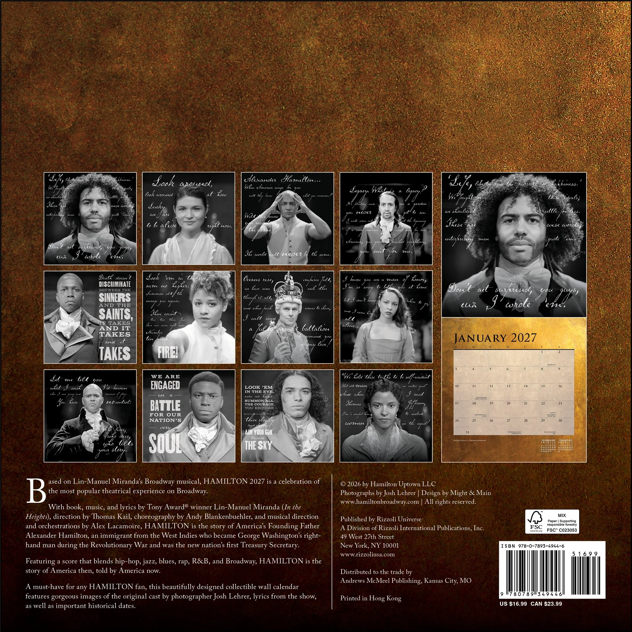Hamilton 2027 Wall Calendar - Image 2