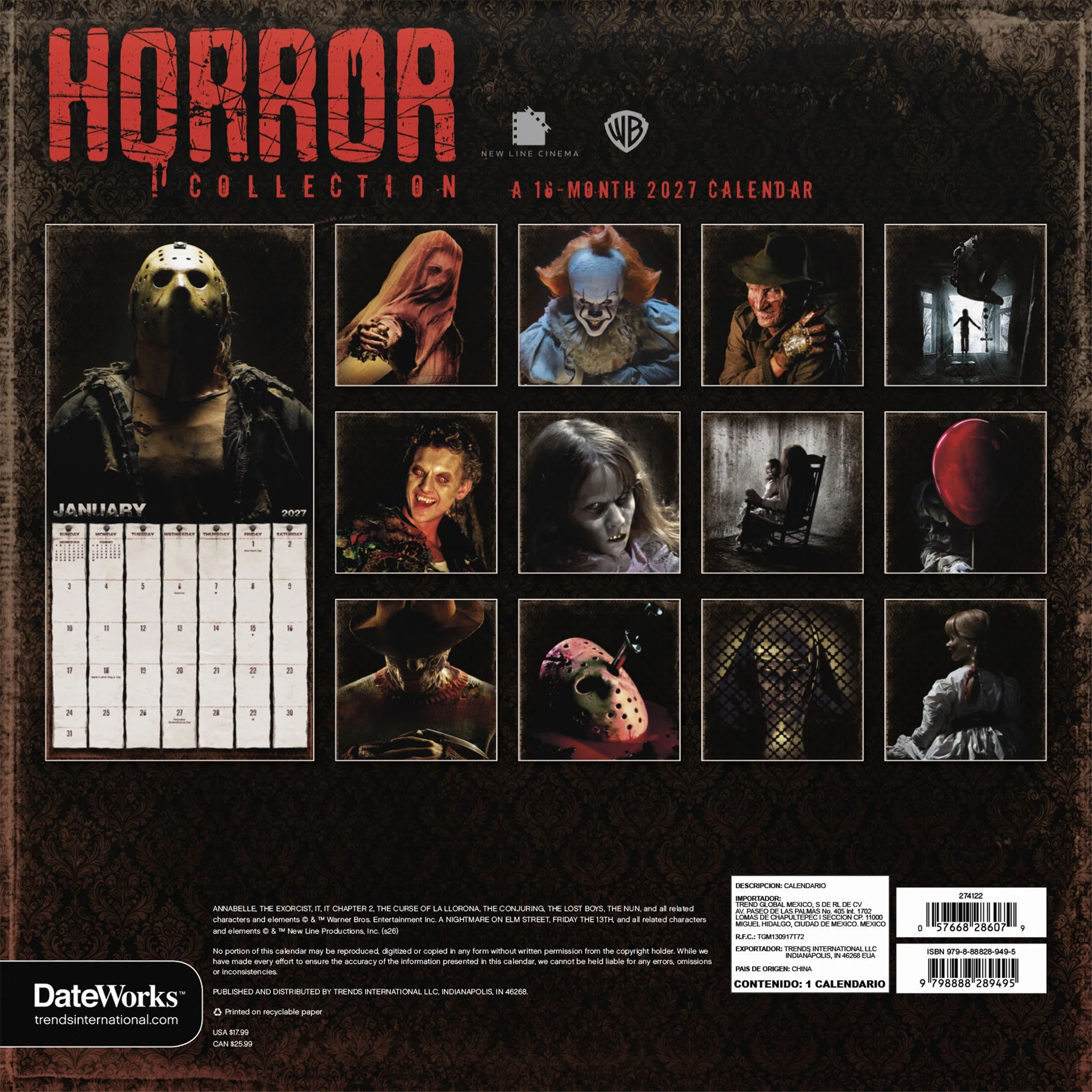 Horror Collection 2027 Wall Calendar - Image 2
