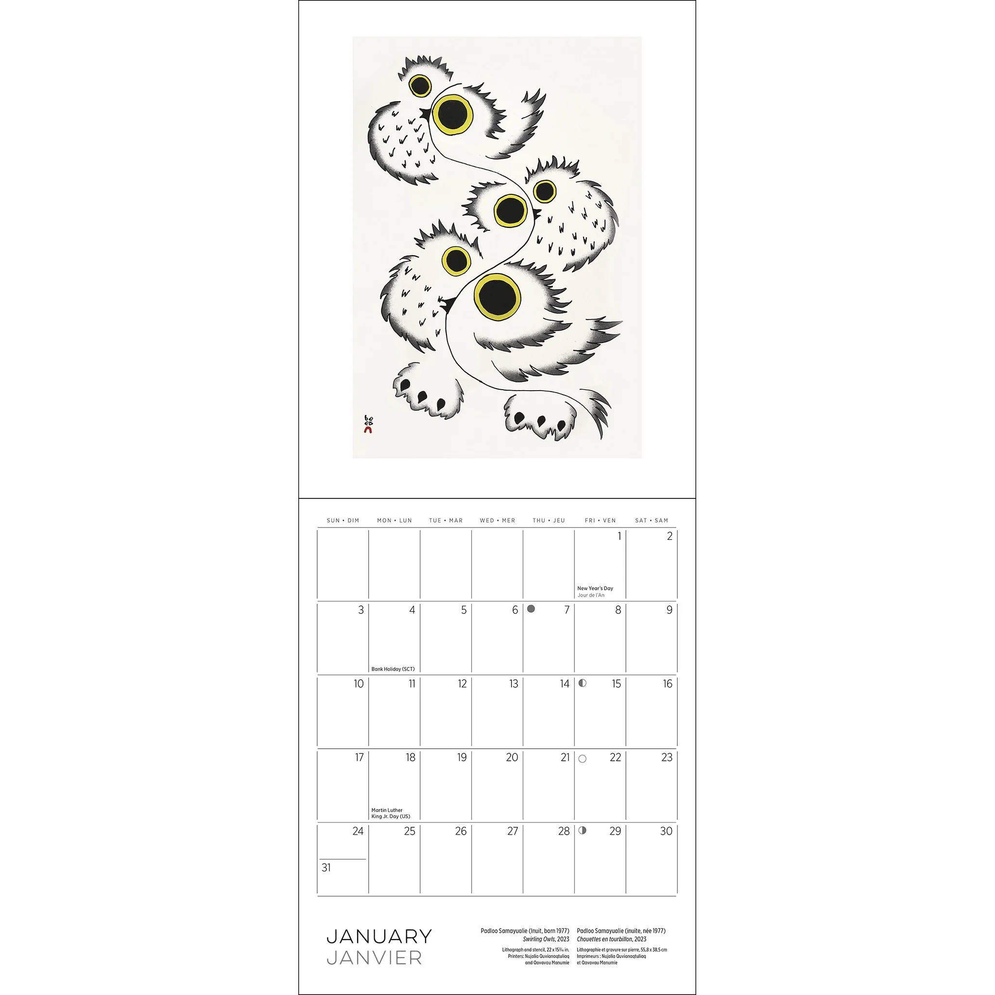 Inuit Art Cape Dorset 2027 Mini Calendar - Image 3