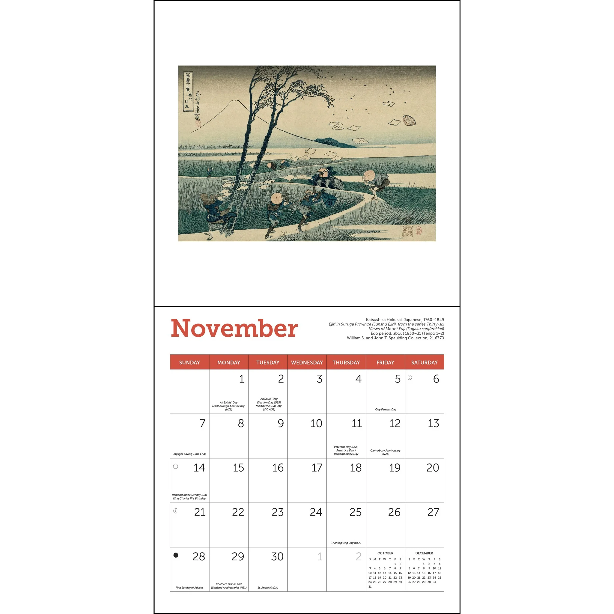Japanese Woodblocks MFA Boston 2027 Mini Calendar - Image 5