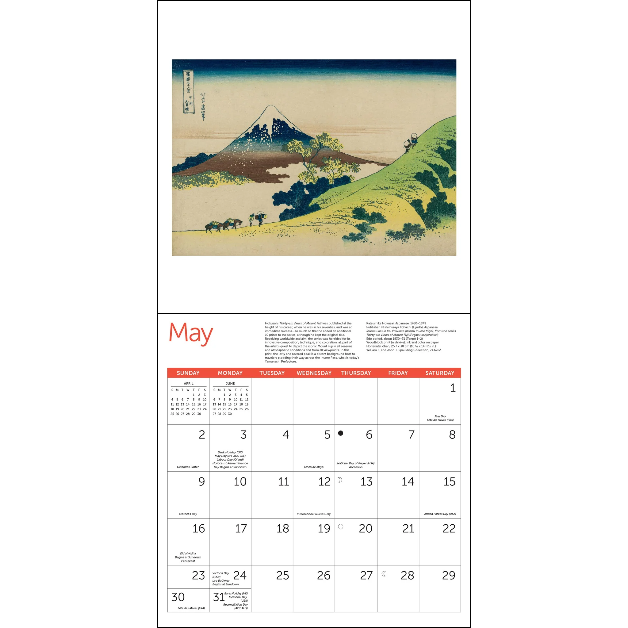 Japanese Woodblocks MFA Boston 2027 Wall Calendar - Image 4